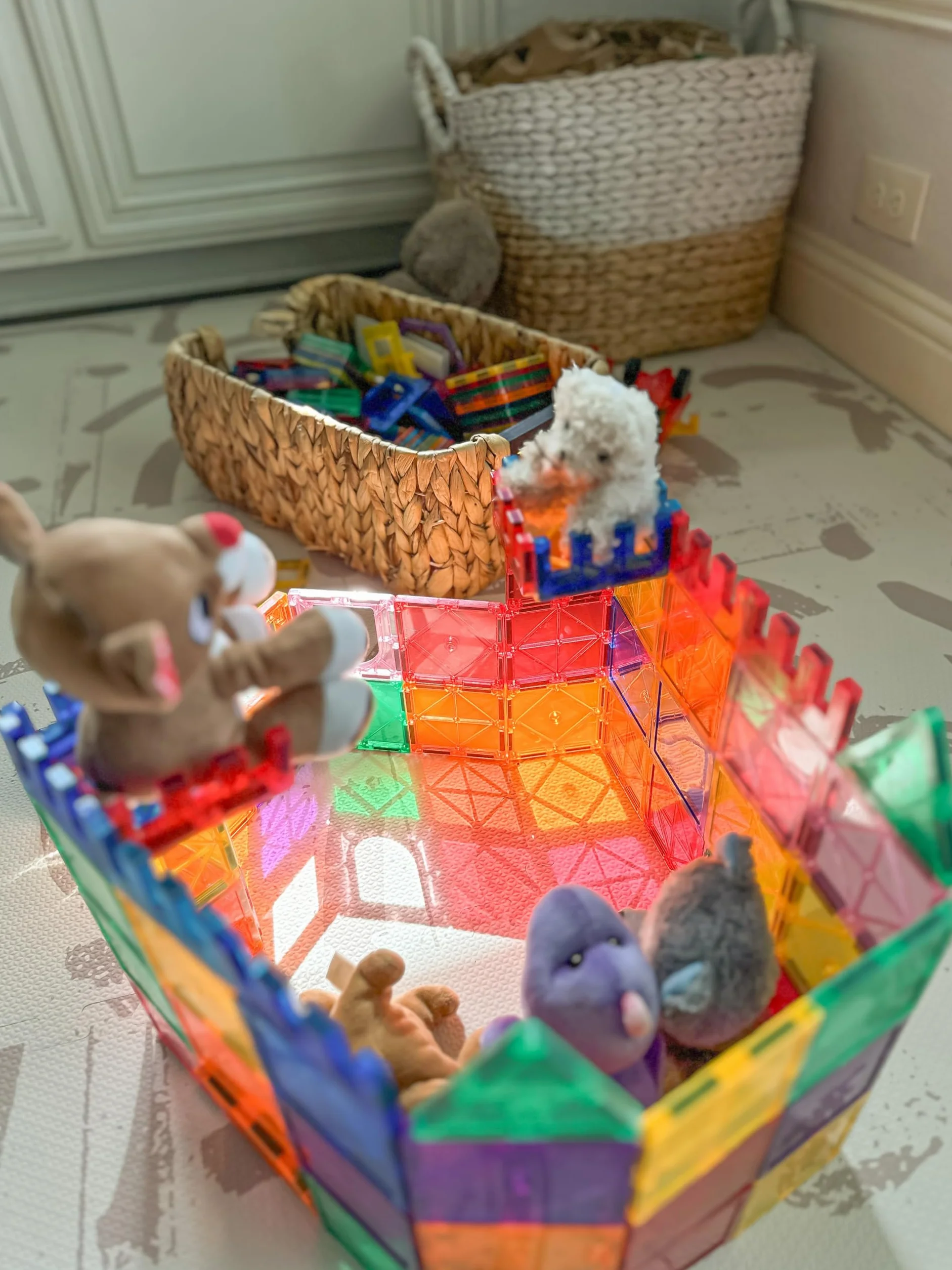 Coodoo 60 Blocs de Construction Magnétiques STEM Jouet pour Enfants 3 Ans+