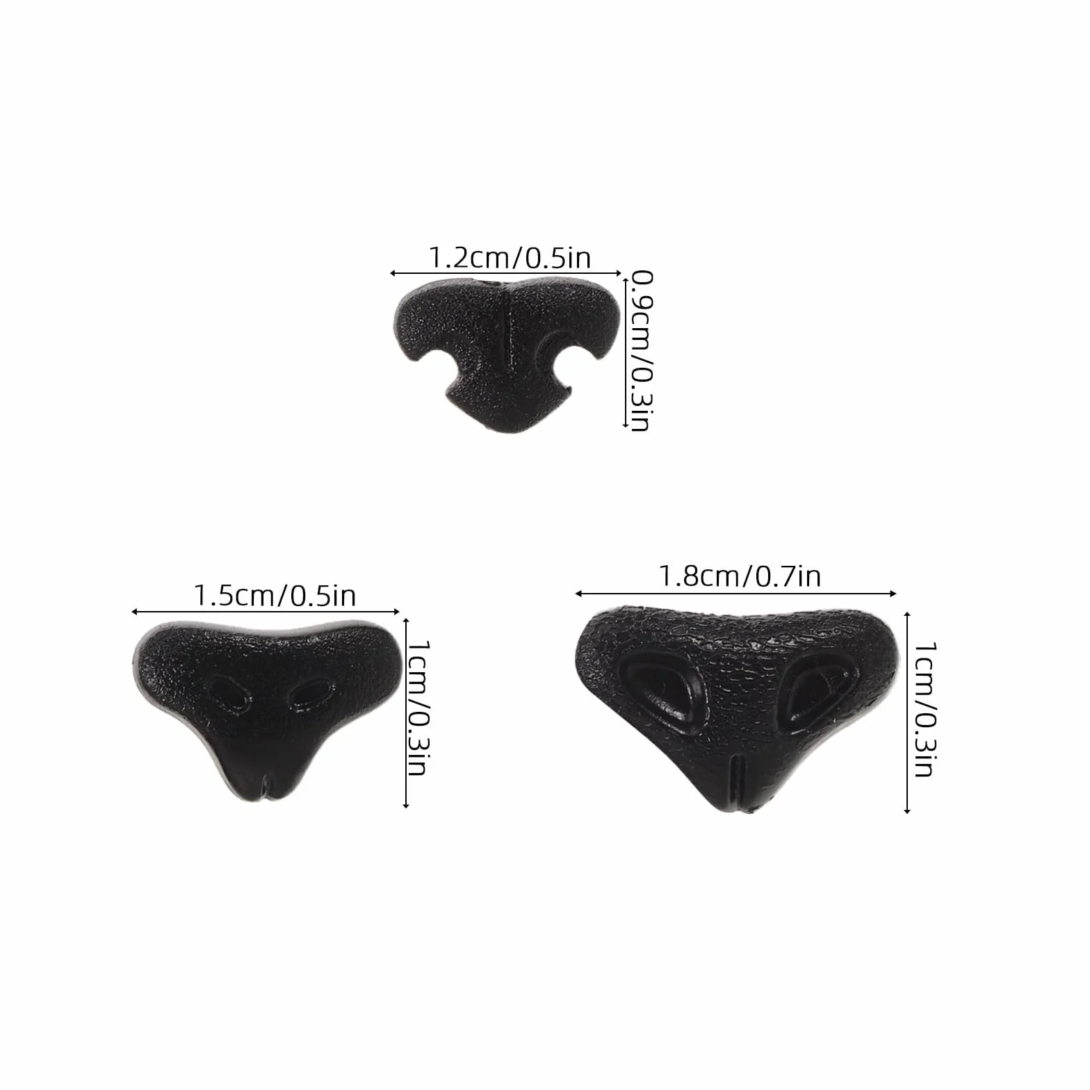 Veemoon Lot de 60 Nez de sécurité pour Animaux Crochet 13 mm 15 mm 18 mm