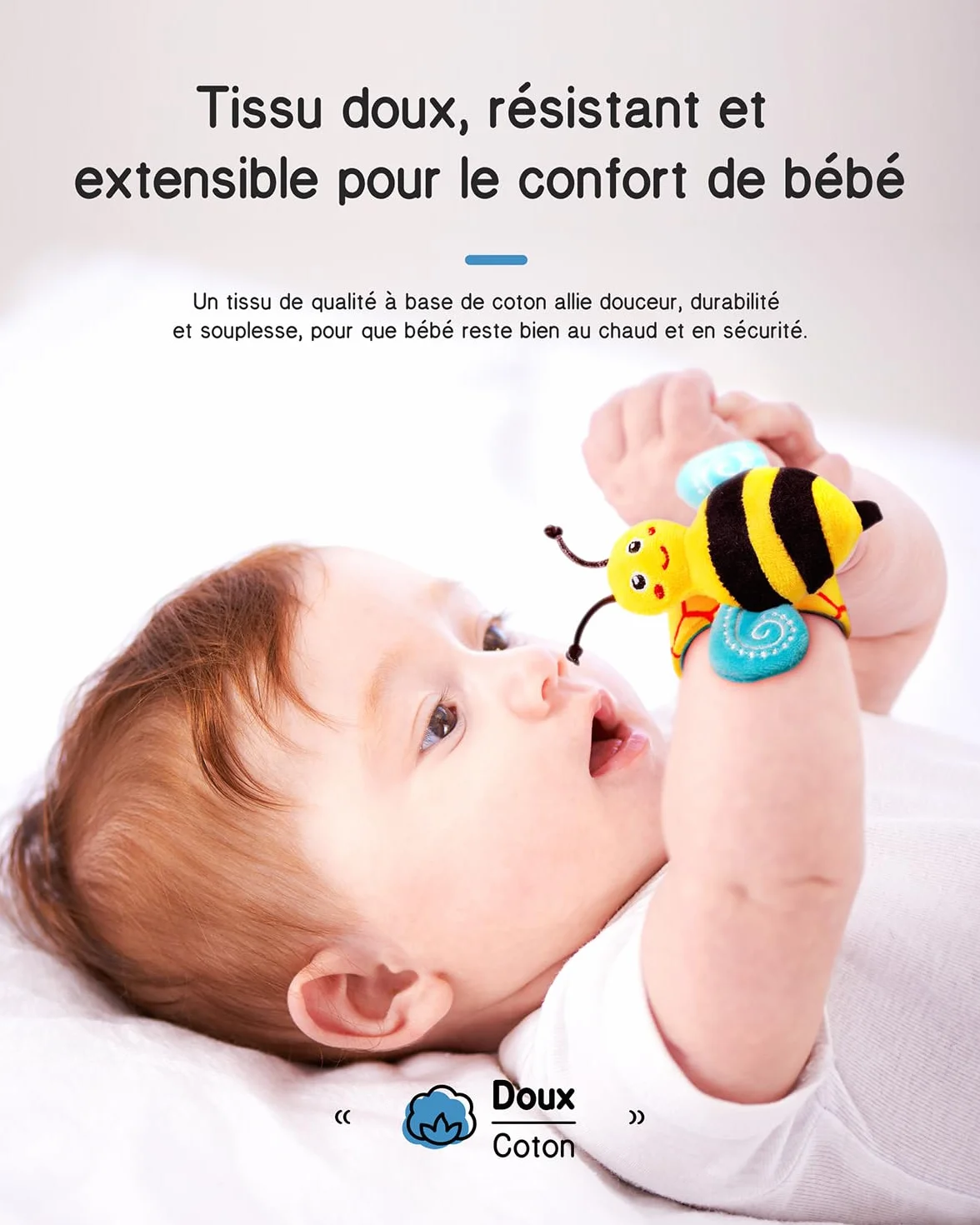 Infinno Jouet Bebe 3 6 9 Mois Ensemble Poignet Chaussettes Hochet Sonore Developpement Sensoriel Cadeau Naissance