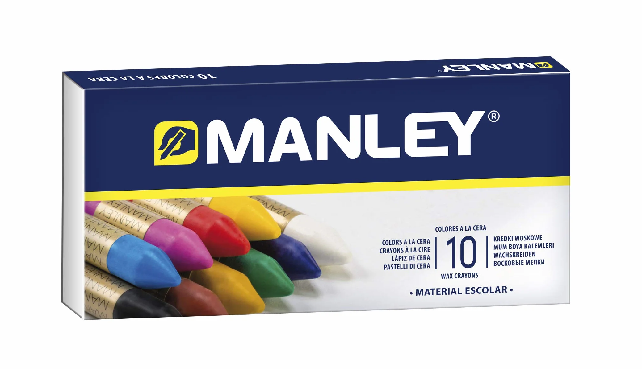 Manley Craies à la Cire 10 Unités Professionnelles Couleurs Assorties