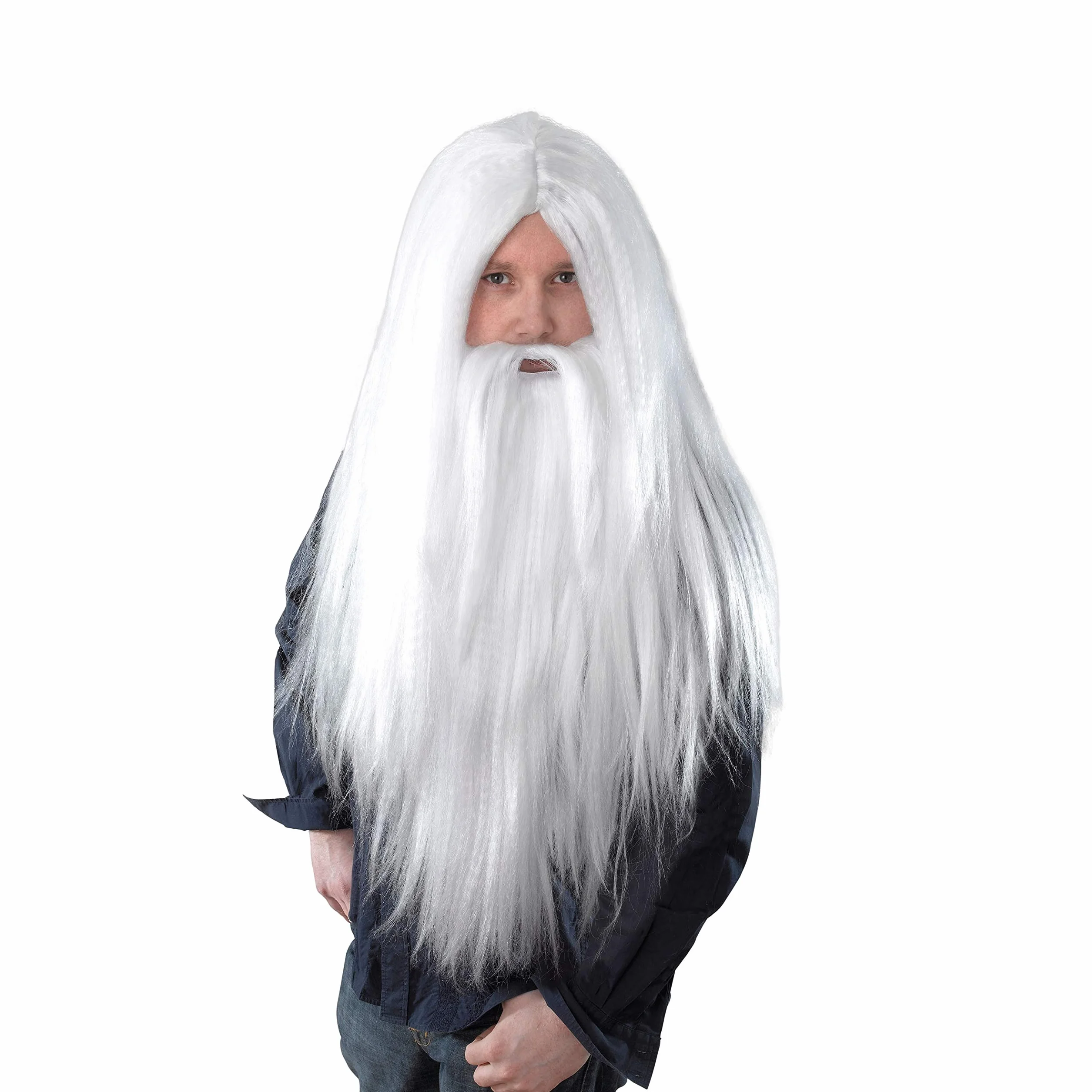Perruque de magicien et longue barbe blanche Bristol Novelty BW660