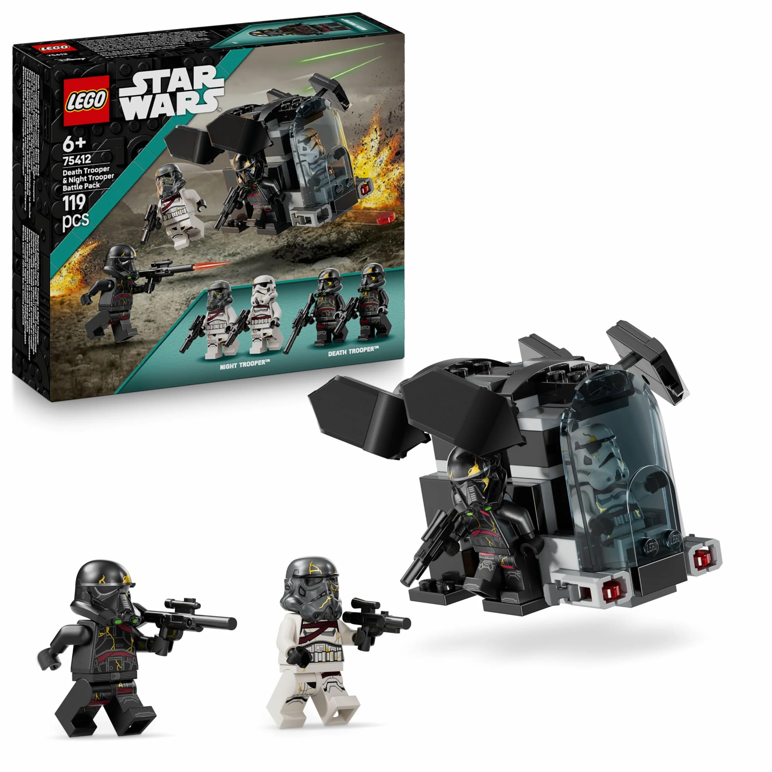 LEGO Star Wars 75412 Ahsoka Pack de Combat Death Troopers Contre Night Troopers Jeu de Construction avec Transporteur 4 Minifigurines Cadeau Collector pour Garçon dès 6 Ans
