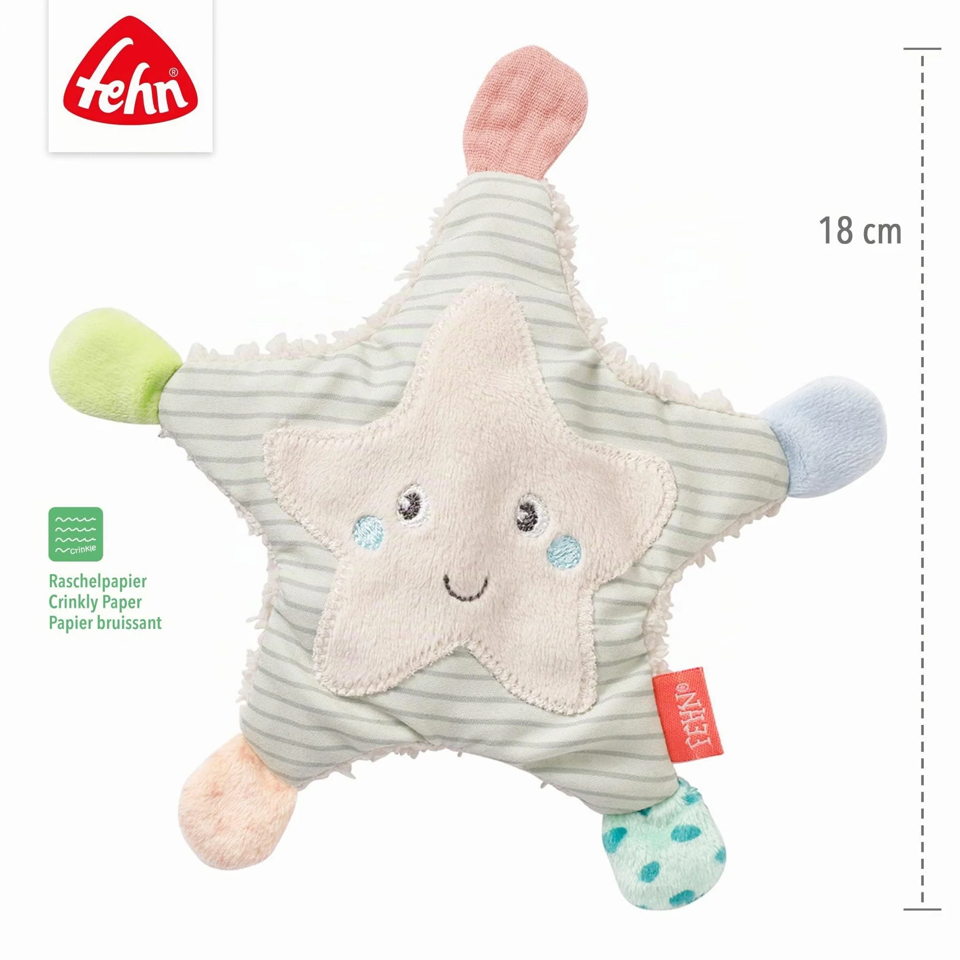 Fehn étoile de mer bruissante jouet d'activité pour bébé dès 0+ mois