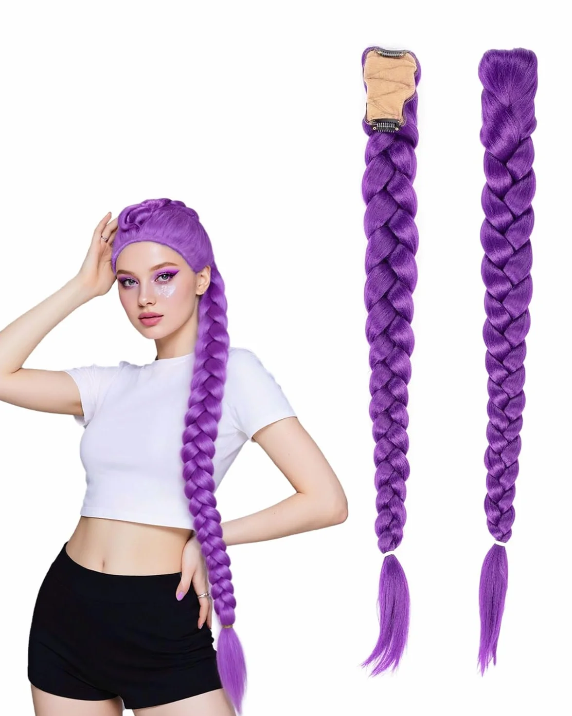 Perruque démon Koreanpop pour adultes cosplay chasseur anime 66cm