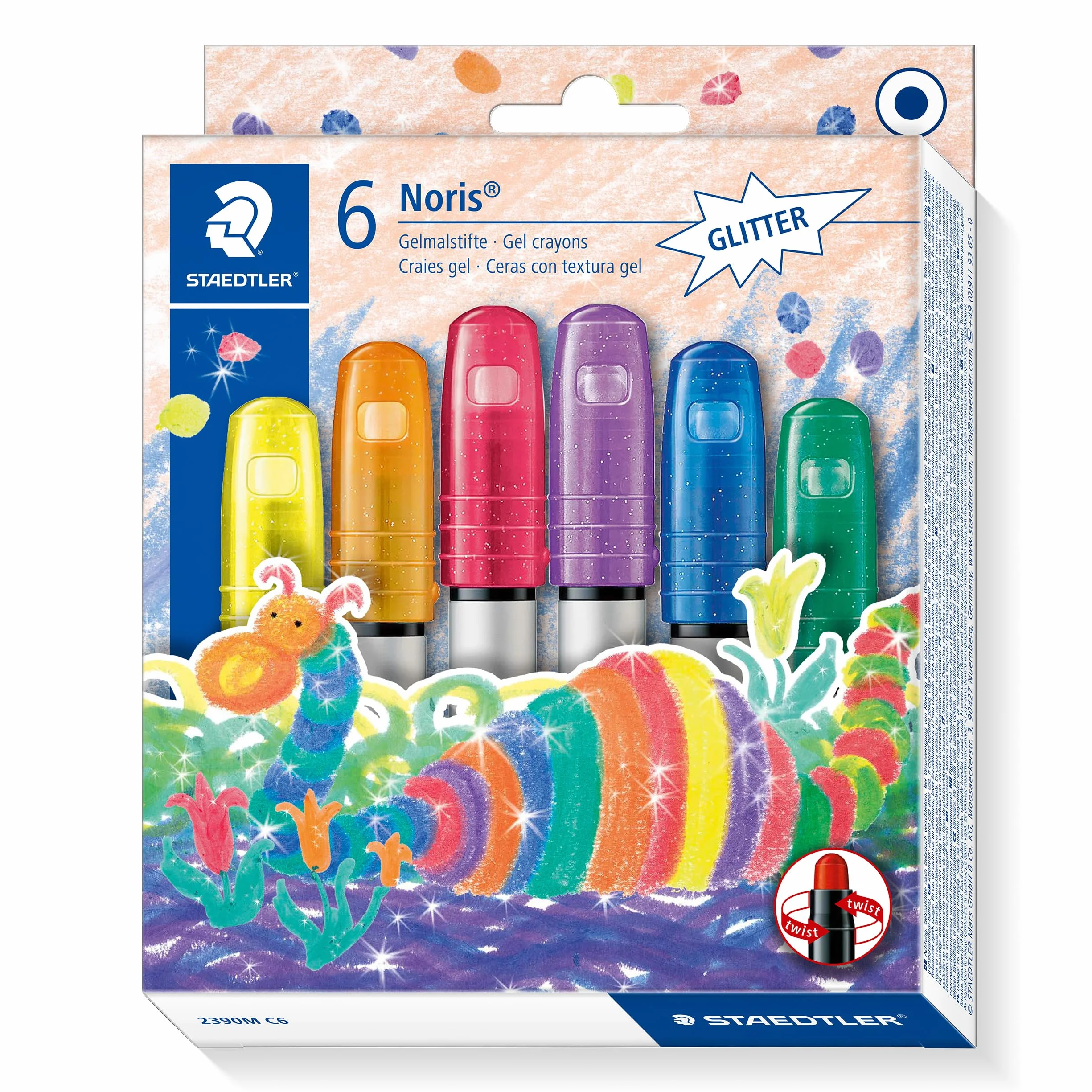 STAEDTLER Noris 2390 Stylos gel métalliques lot de 6, couleurs métalliques intenses, rotation ultra-douce