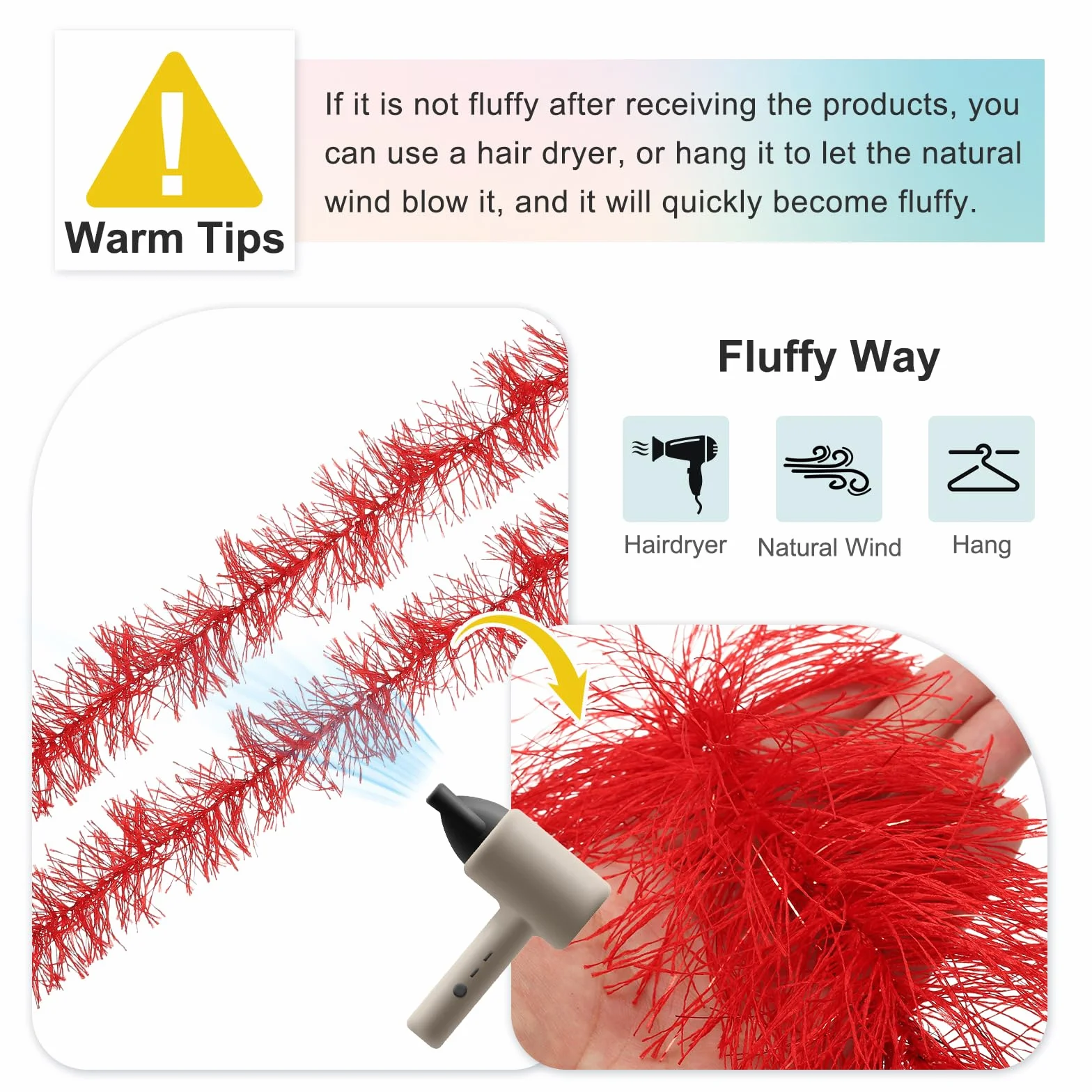PATIKIL 5Ft Boa En Plumes Artificielles Moelleuses, 4 Pcs Rouge pour Fête, Mariage, Noël, Halloween