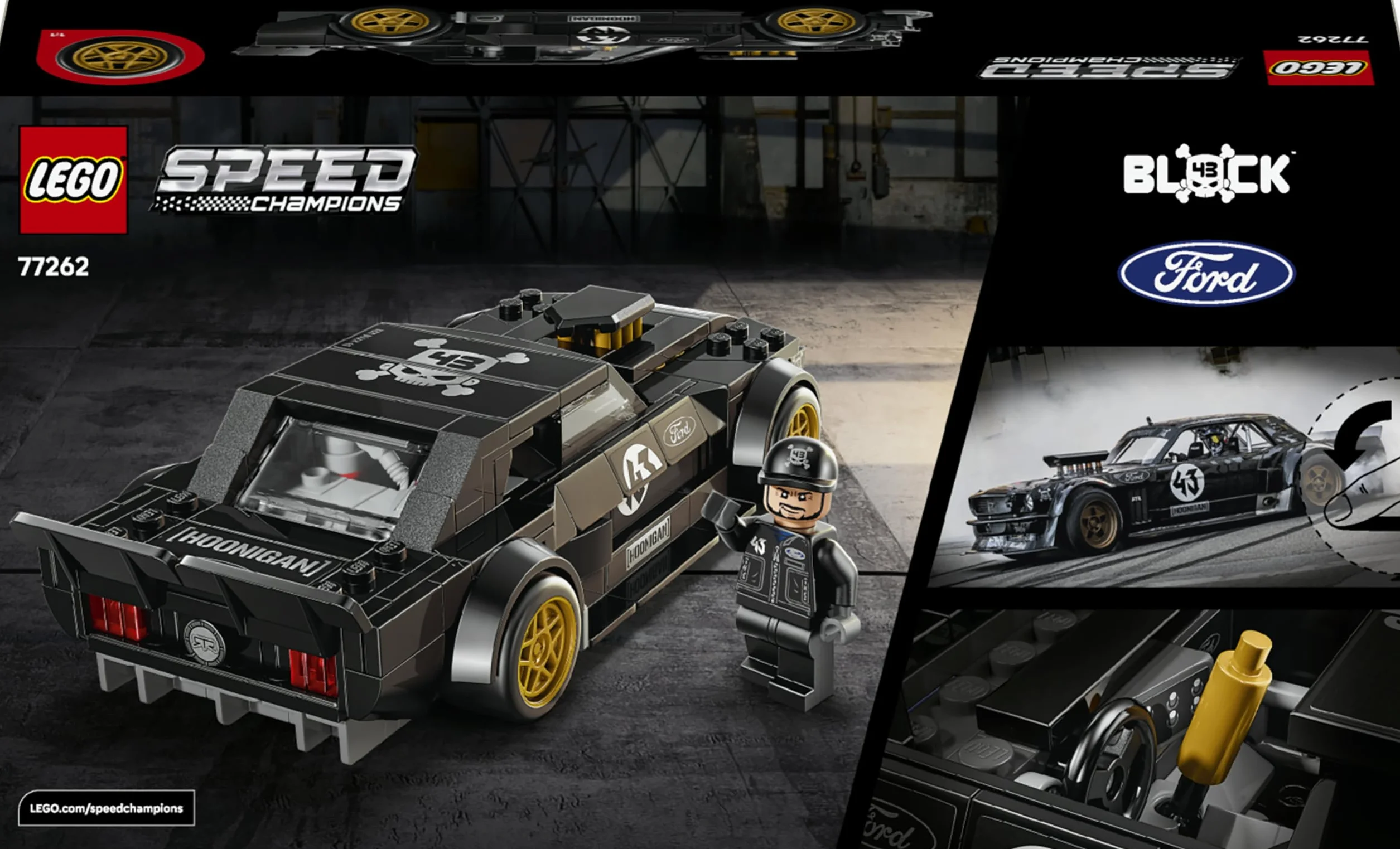 LEGO Speed Champions Ford Mustang Hoonicorn V1 1965 Ken Block Voiture Maquette Minifigurine Collector 77262