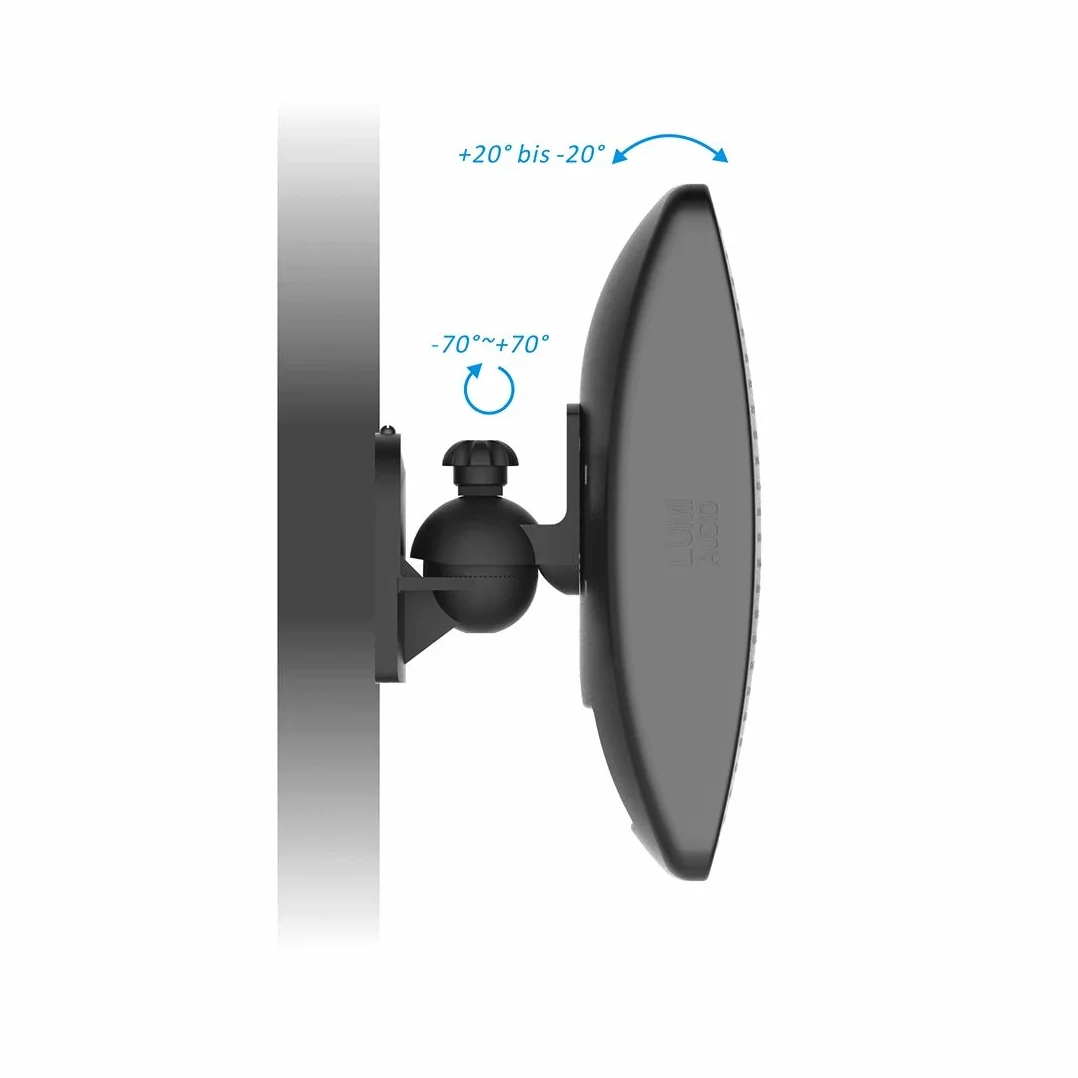 deleyCON Support Mural Universel pour Enceintes Fixation Rotation Inclinaison Charge Max. 3,5kg Noir
