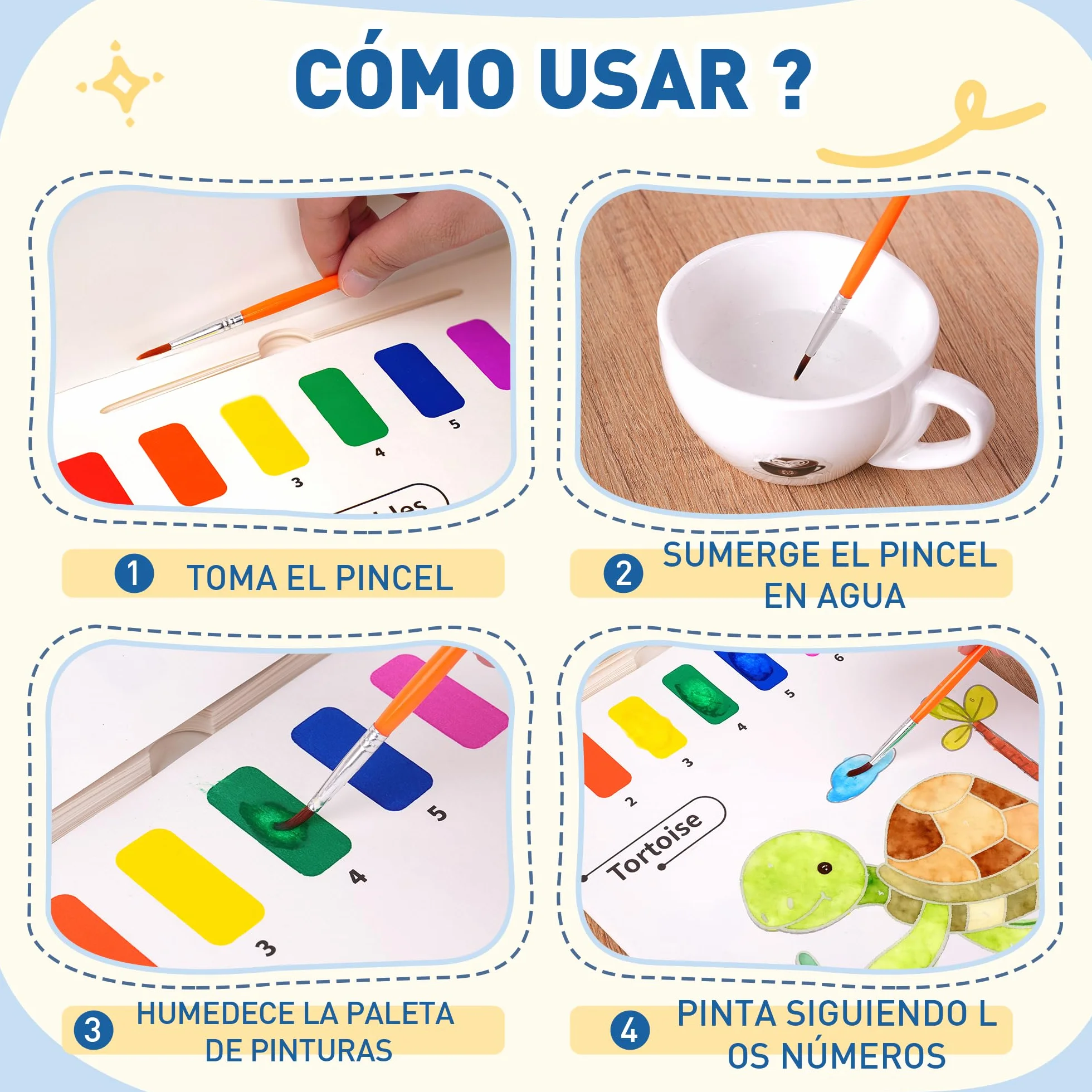 YPLUS Peinture avec Livres d'Eau pour Tout-Petits, Papier Aquarelle Enfants 1-4 Ans, Cadeau Artisanat avec Pinceau - Animaux