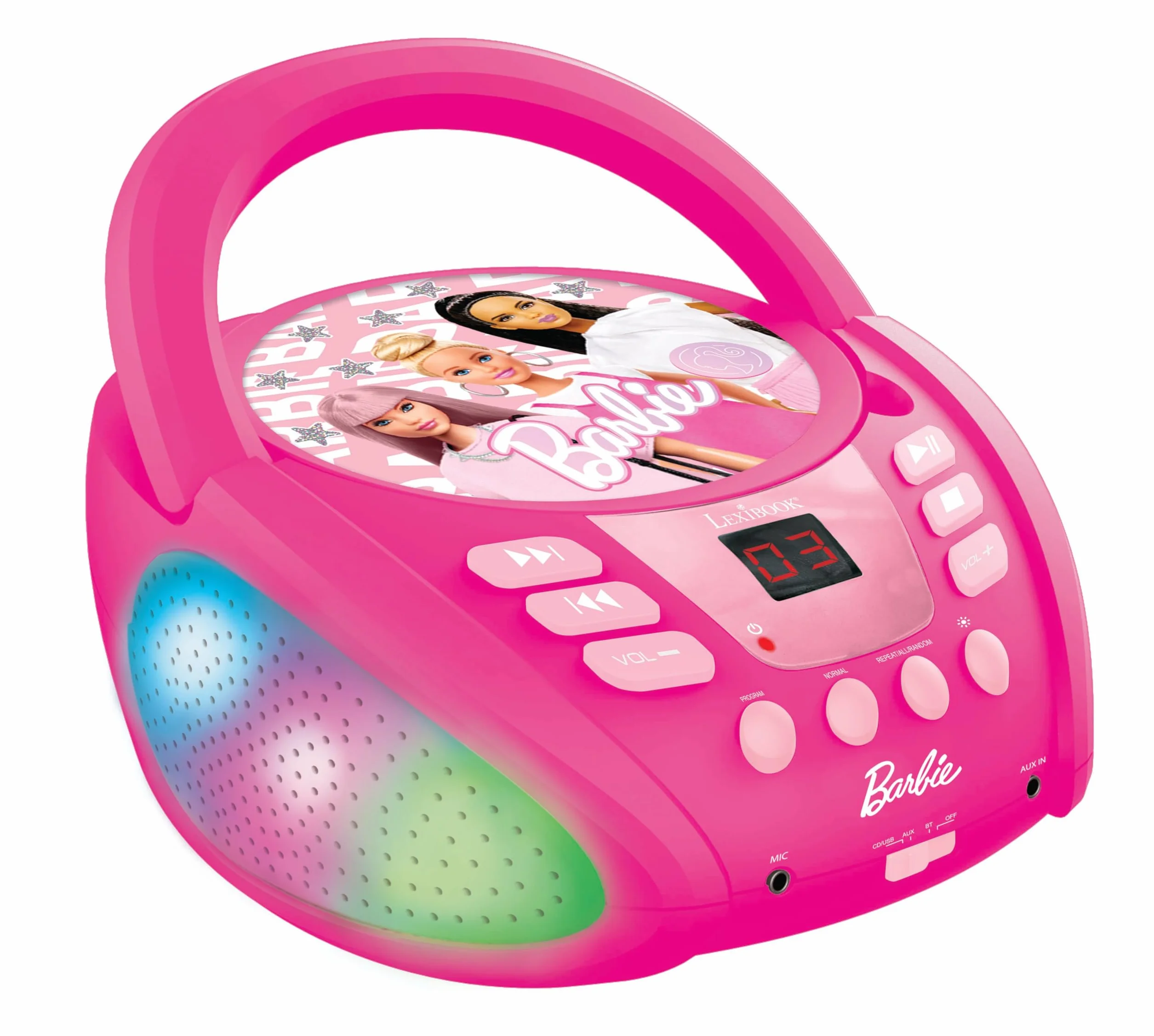 Lexibook Barbie RCD109BB Lecteur CD Bluetooth Enfants Portable Effets Lumineux