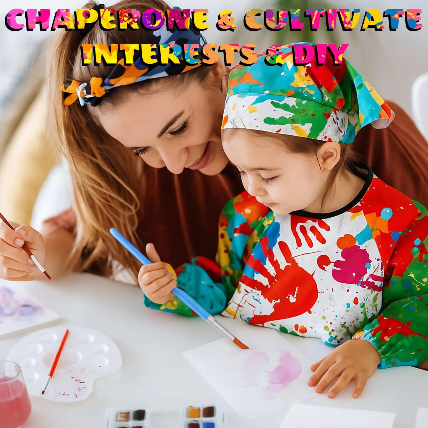 Tablier Peinture Enfant Imperméable 7-11 ans Réutilisable avec Capuche Manches Poches