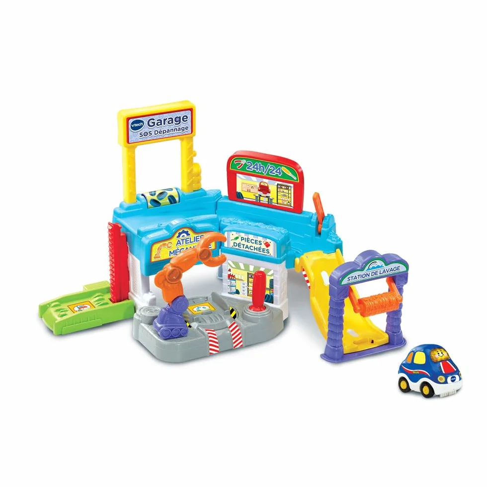 VTech Tut Tut Bolides Garage SOS Dépannage Voiture à Réparer Garage Voitures Enfant 3 Zones Magiques Cadeau 1-5 Ans Français