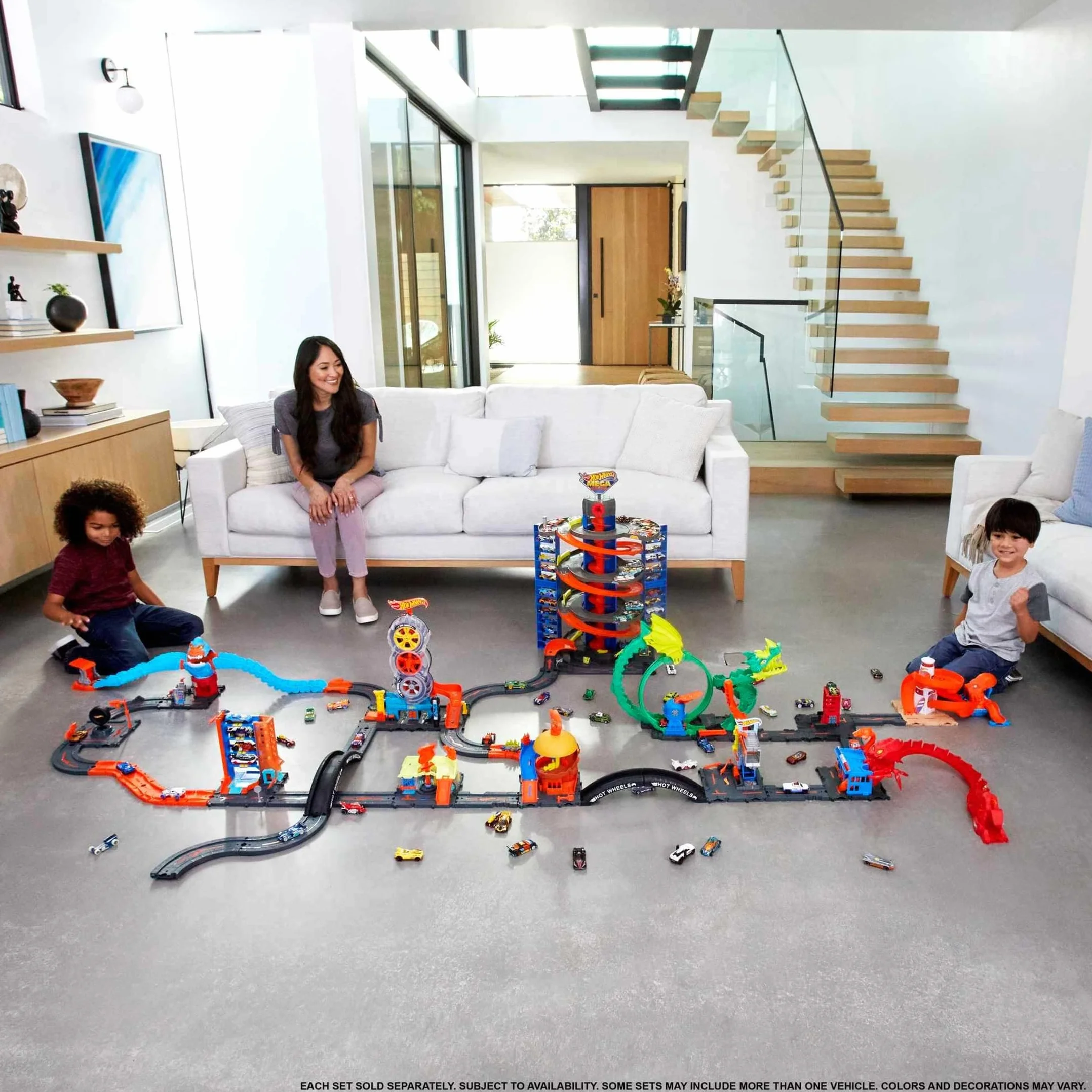 Hot Wheels Track Builder Unlimited Coffret Construction Circuit Petite Voiture Cascades Bidon D’Essence 1 Véhicule Inclus Jouet Enfant HDX78