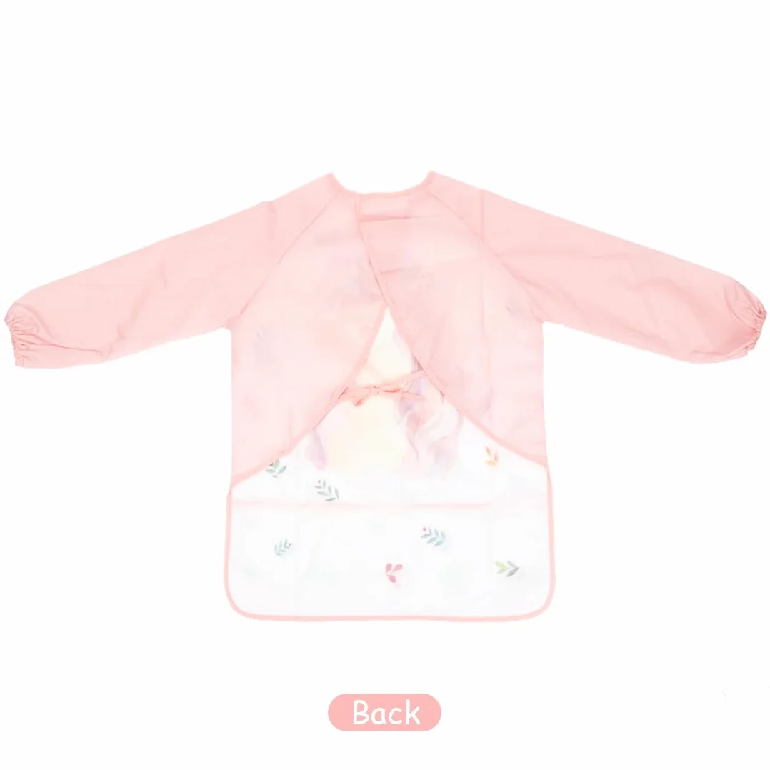 Tablier Peinture Enfant 3-8 Ans Imperméable Manches Longues 3 Poches Licorne Dino Animal