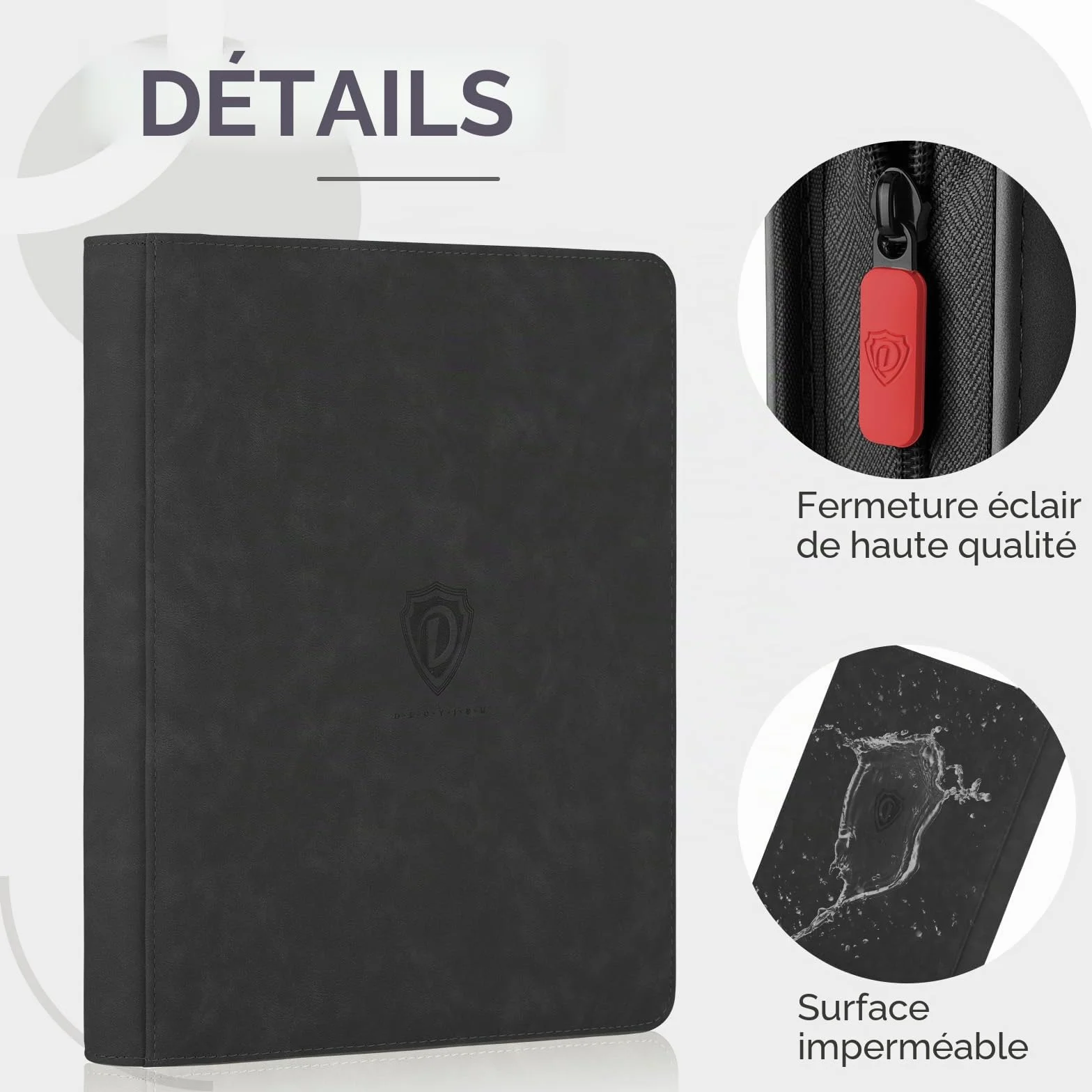 Classeur de cartes 9 poches 360 cartes collectionner album double face fermeture éclair MTG TCG noir