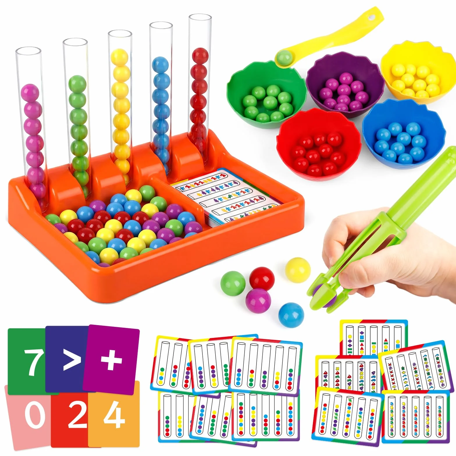 Broytain Jeux Montessori 3 4 5 6 Ans, Jouet pour Comptage et Tri Motricité Fine Educatif Classification des Couleurs