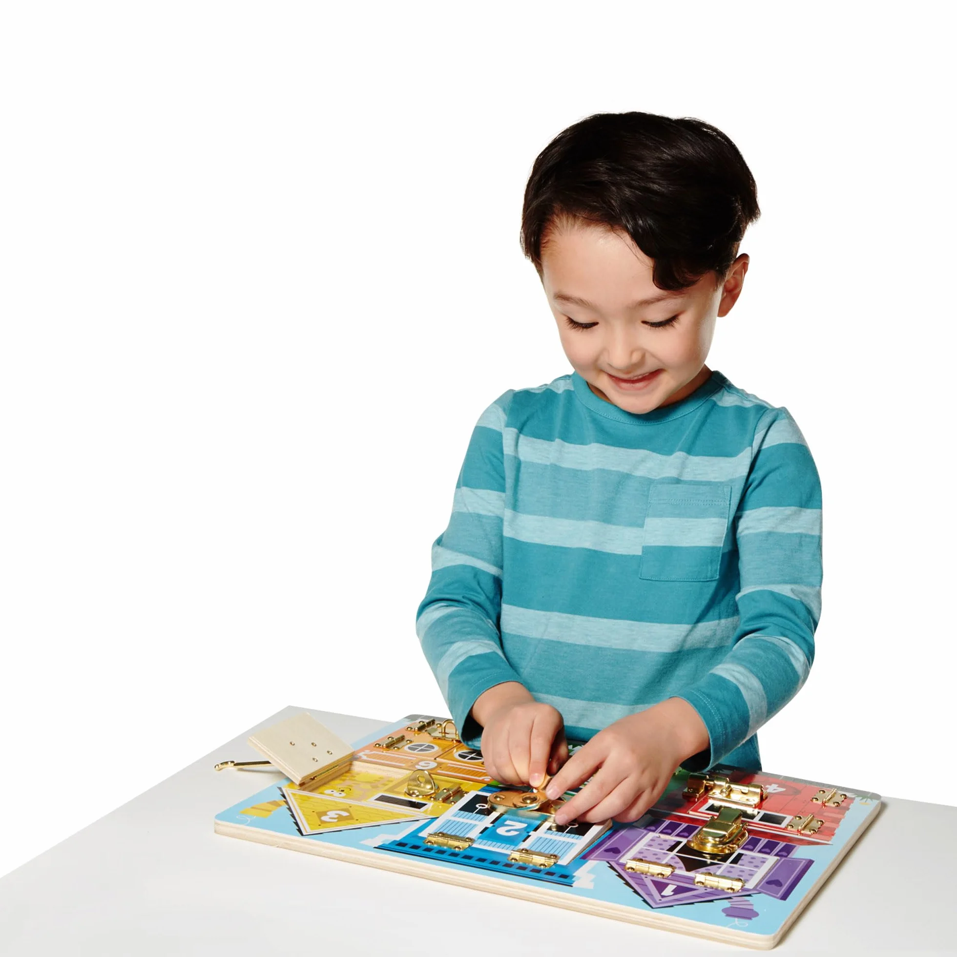 Melissa & Doug Planche Activités Montessori Loquets Jouet Sensoriel Bois Développement Apprentissage Cadeau Enfant 3 Ans+