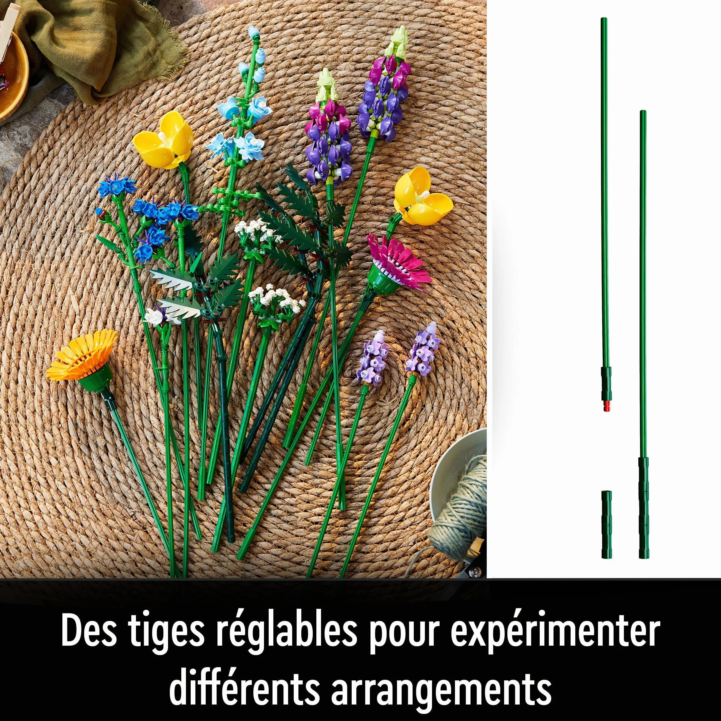 LEGO Botanicals Bouquet de Fleurs Sauvages Plantes Artificielles Coquelicots Lavande Activité Manuelle Adulte 10313