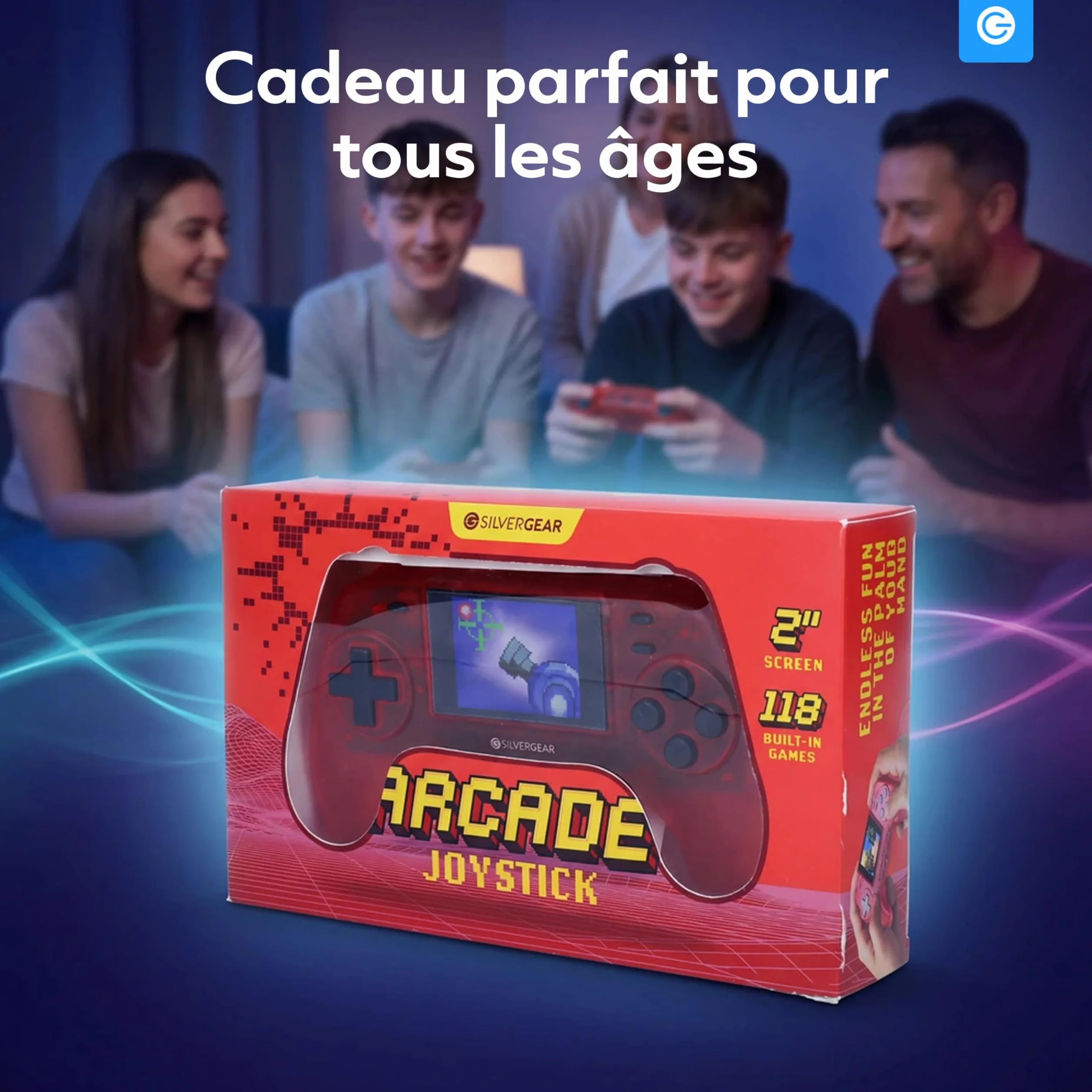 Silvergear Console de Jeu Rétro 8-bit 118 Jeux Portable Écran LCD 2.0 Pouces Rouge