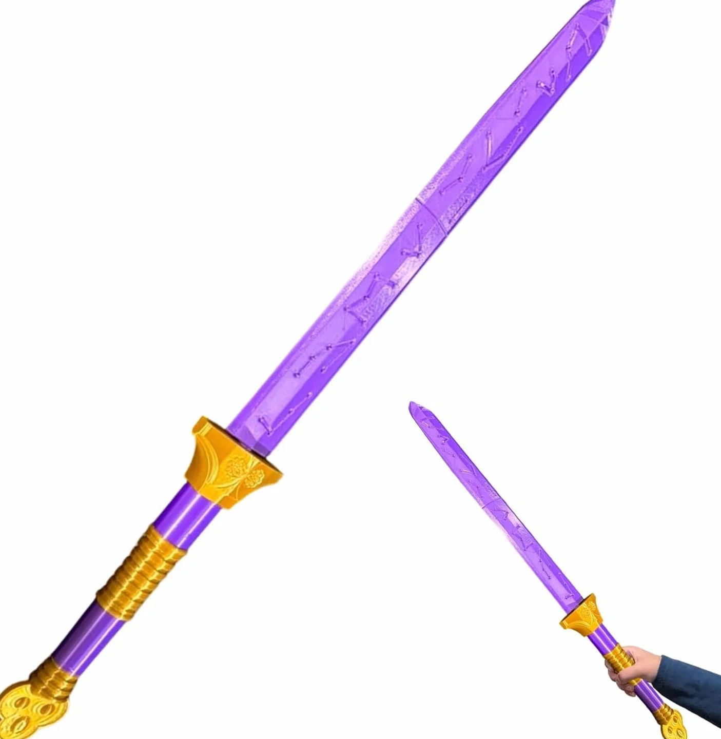 Épée R-umi KP-OP Anime Hunters, Épée Quatre Tigres Accessoire Costume Cosplay Enfants Violet