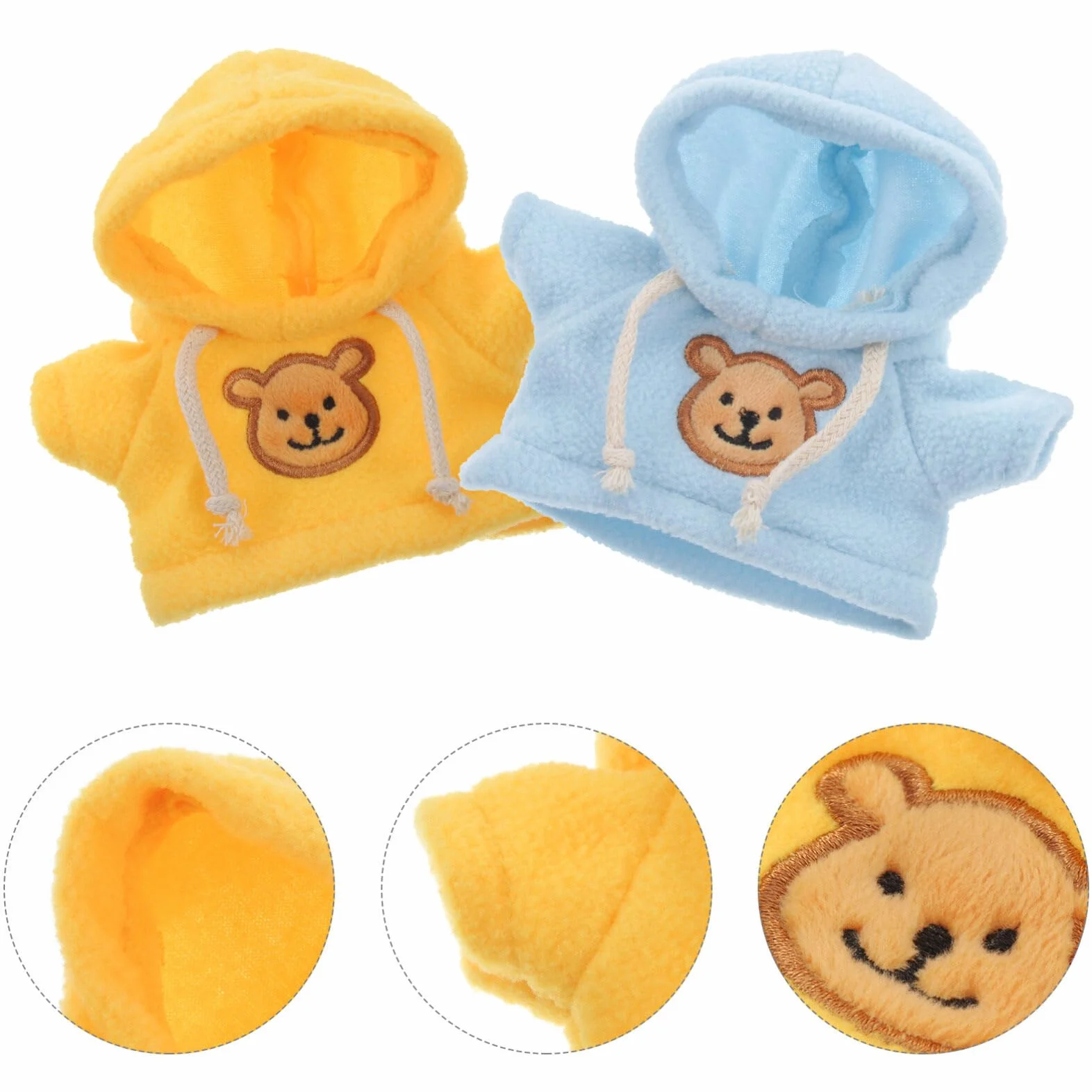 Toyvian 2 Pièces Petit Ours en Peluche Poupée Costume Animal en Peluche Tenue Fille Garçon Pull À Capuche Vêtements