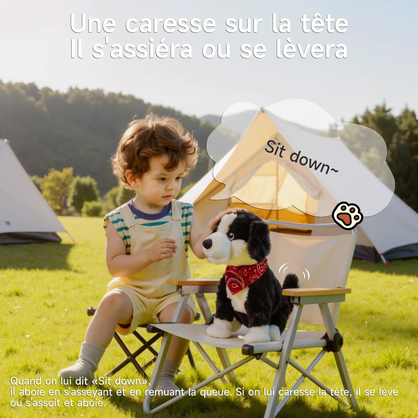 Chien Interactif Enfant Commande Vocale Peluche Marche Parle Aboie Jouet Électronique Cadeau 3+ Ans
