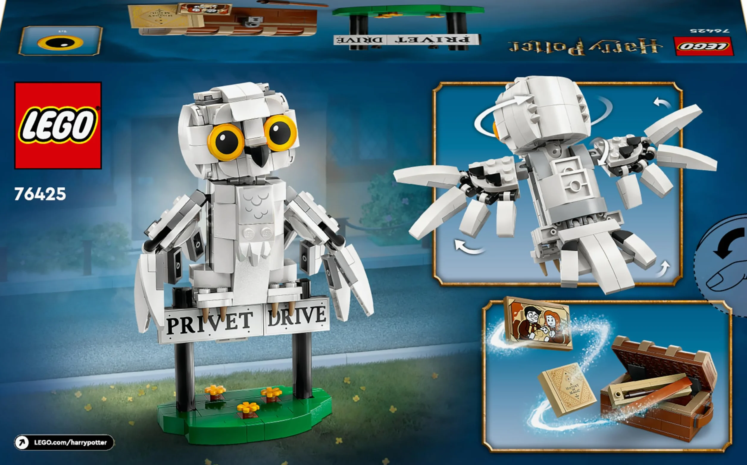 LEGO Harry Potter 76425 Hedwige au 4 Privet Drive Jouet de Construction pour Enfants Figurine de Chouette Cadeau dès 7 Ans