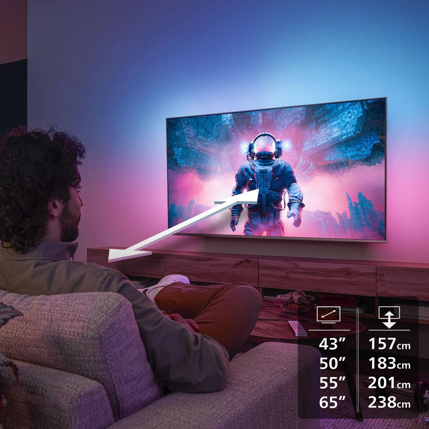 Philips Ambilight 43PUS8500 4K LED Smart TV 43 Pouces Pixel Precise Ultra HD Titan OS Dolby Atmos