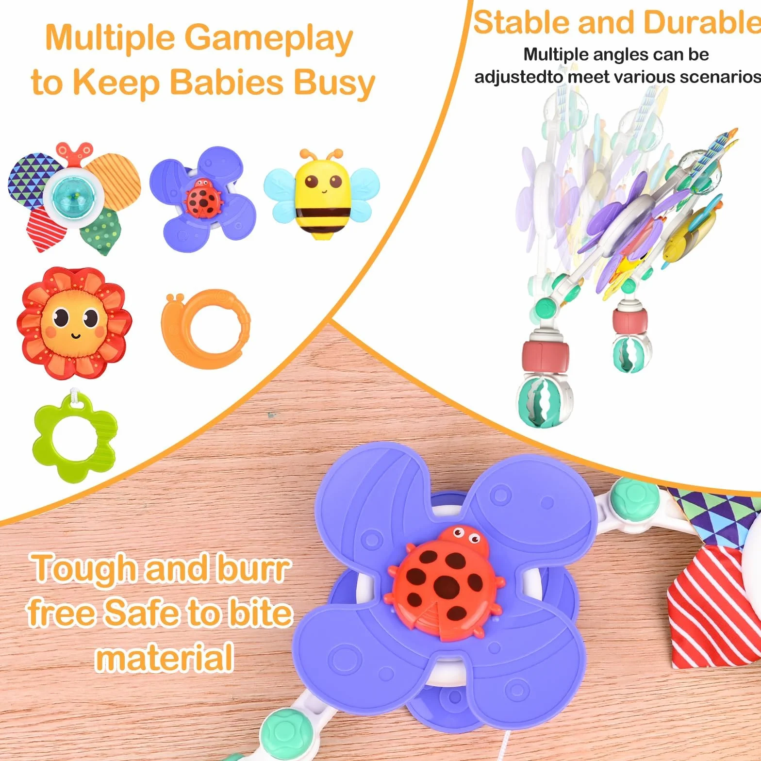 Arche de Poussette Honeybee Crib Jouets Musicaux avec Support d'Activité Sensorielle Pliable