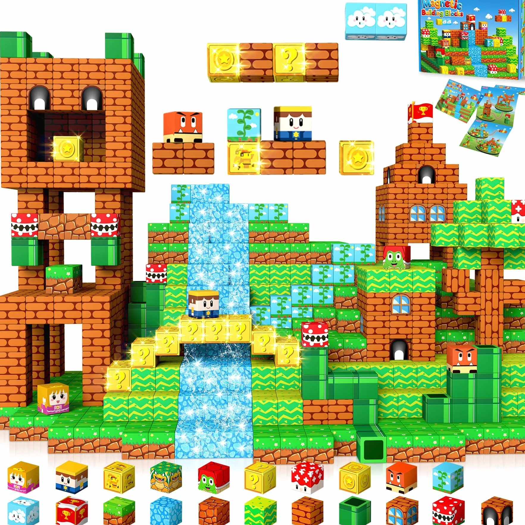 Bloc de Construction Magnétique 150 Pièces Cube Magnétique Enfant 3-10 Ans