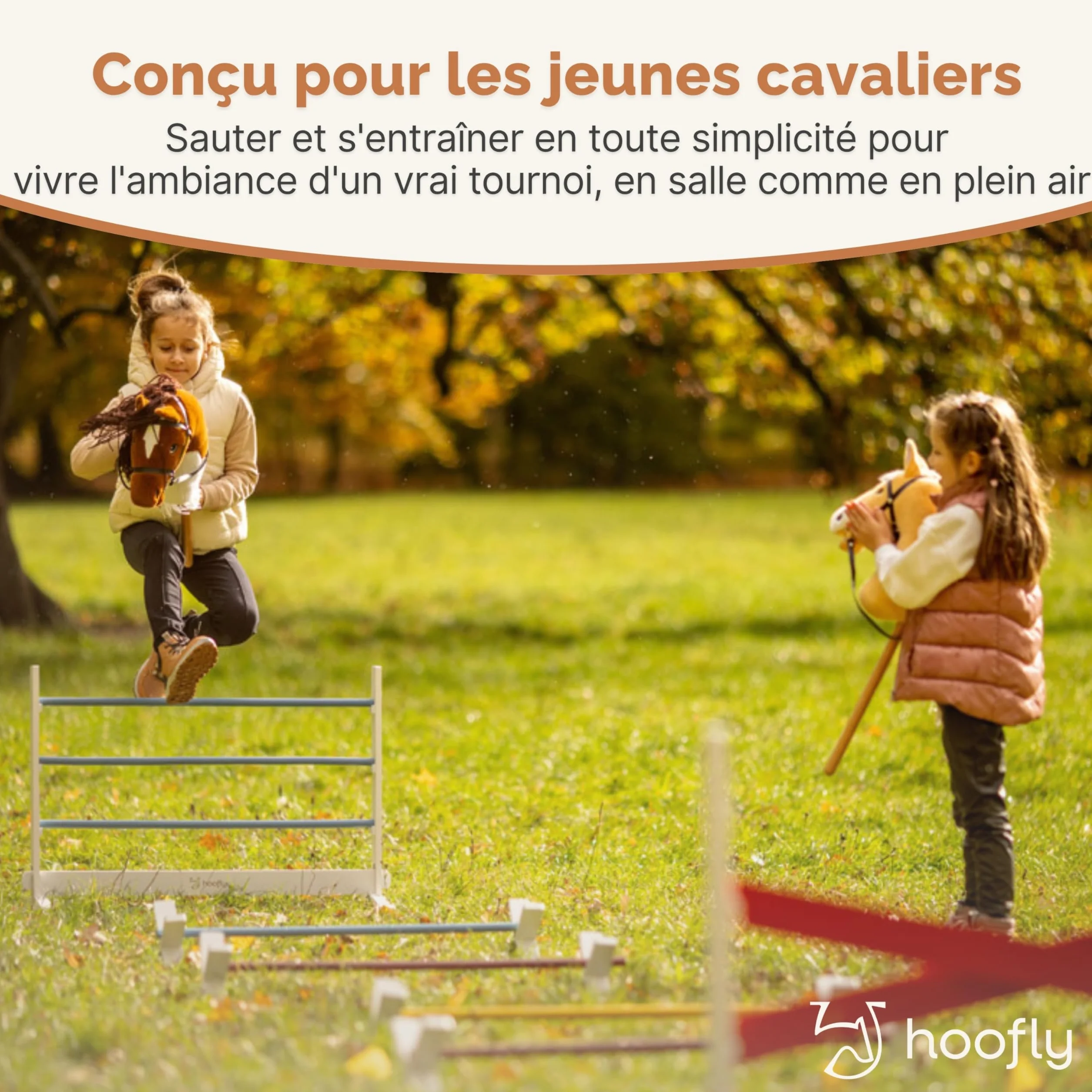 lot d’Obstacles Hobby Horse – 2 Obstacles verticaux & 1 cavaletti/Accessoires Hobby Horsing Enfants/Obstacles à Sauter & entraînement/Parcours Cheval bâton & Cadeau Enfant