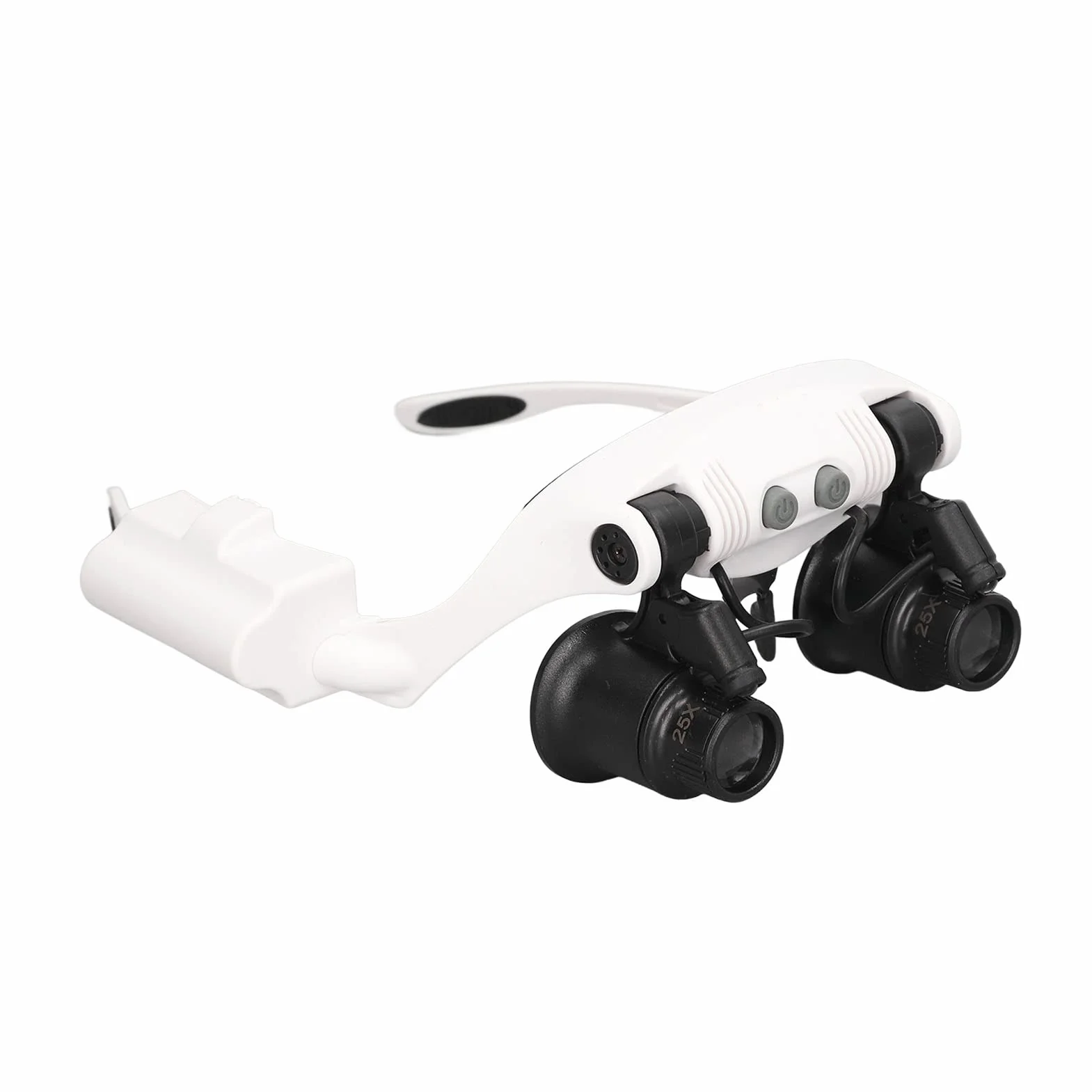 Loupe binoculaire 10x 15x 20x 25x avec lumière LED, Mains Libres, bandeau réglable pour réparation de montres