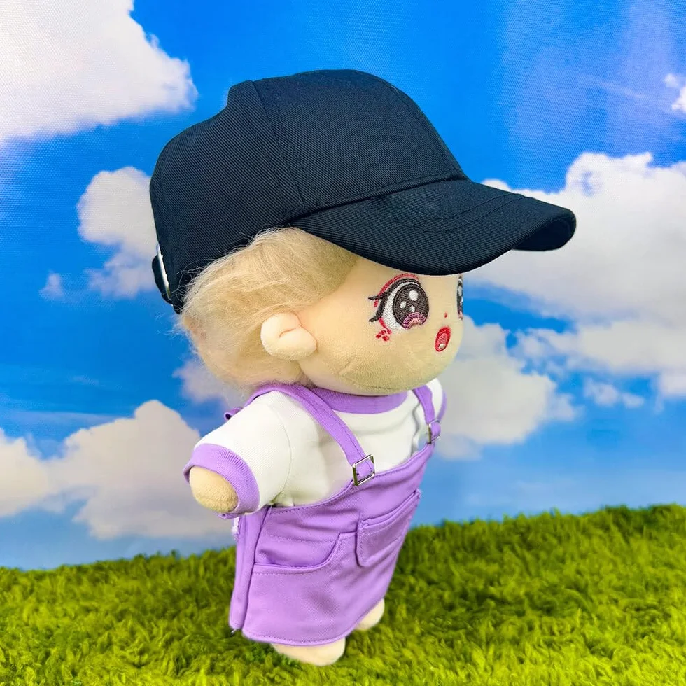 Casquette de baseball en peluche pour poupée 20 cm blanc