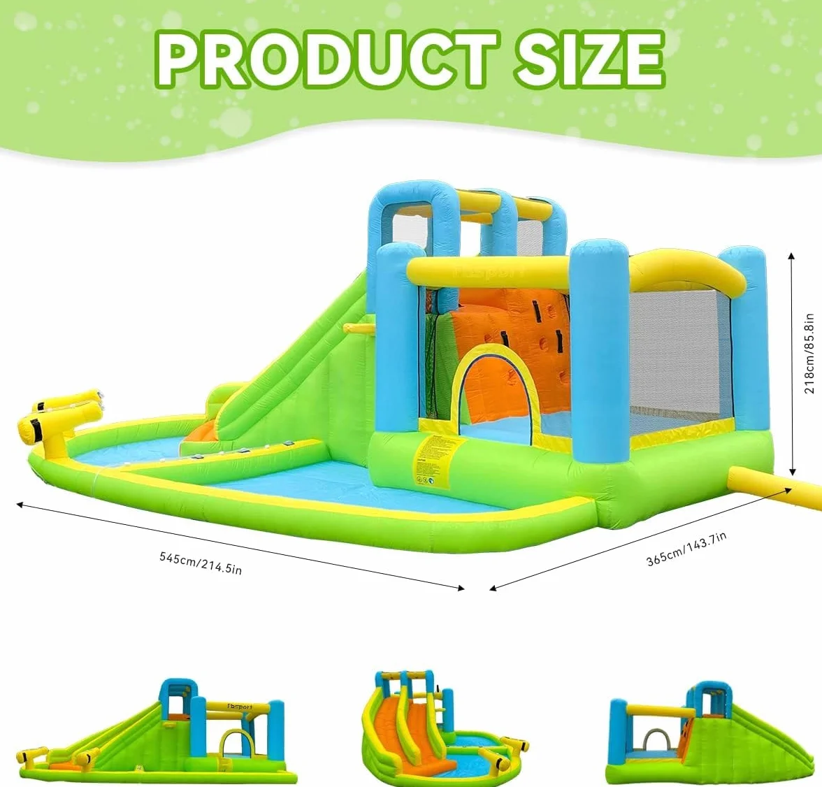 FBSPORT château Gonflable Enfant avec souffleur Aire de Jeux Gonflable Adulte Grand Piscine