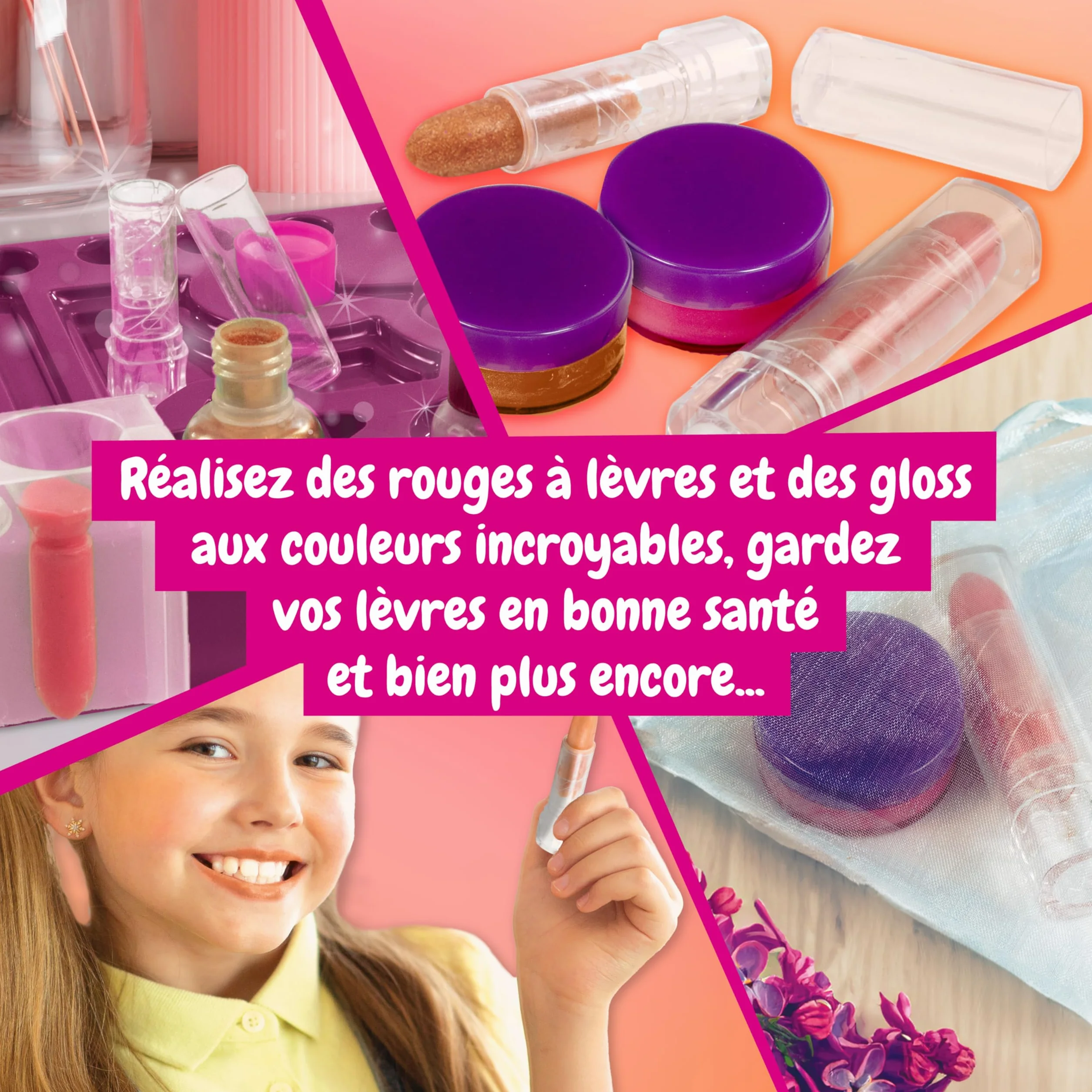 Science4you Kit de Fabrication de Gloss et Rouge à Lèvres pour Enfants 8+ Ans – 7 Activités de Beauté, Cadeau pour Filles
