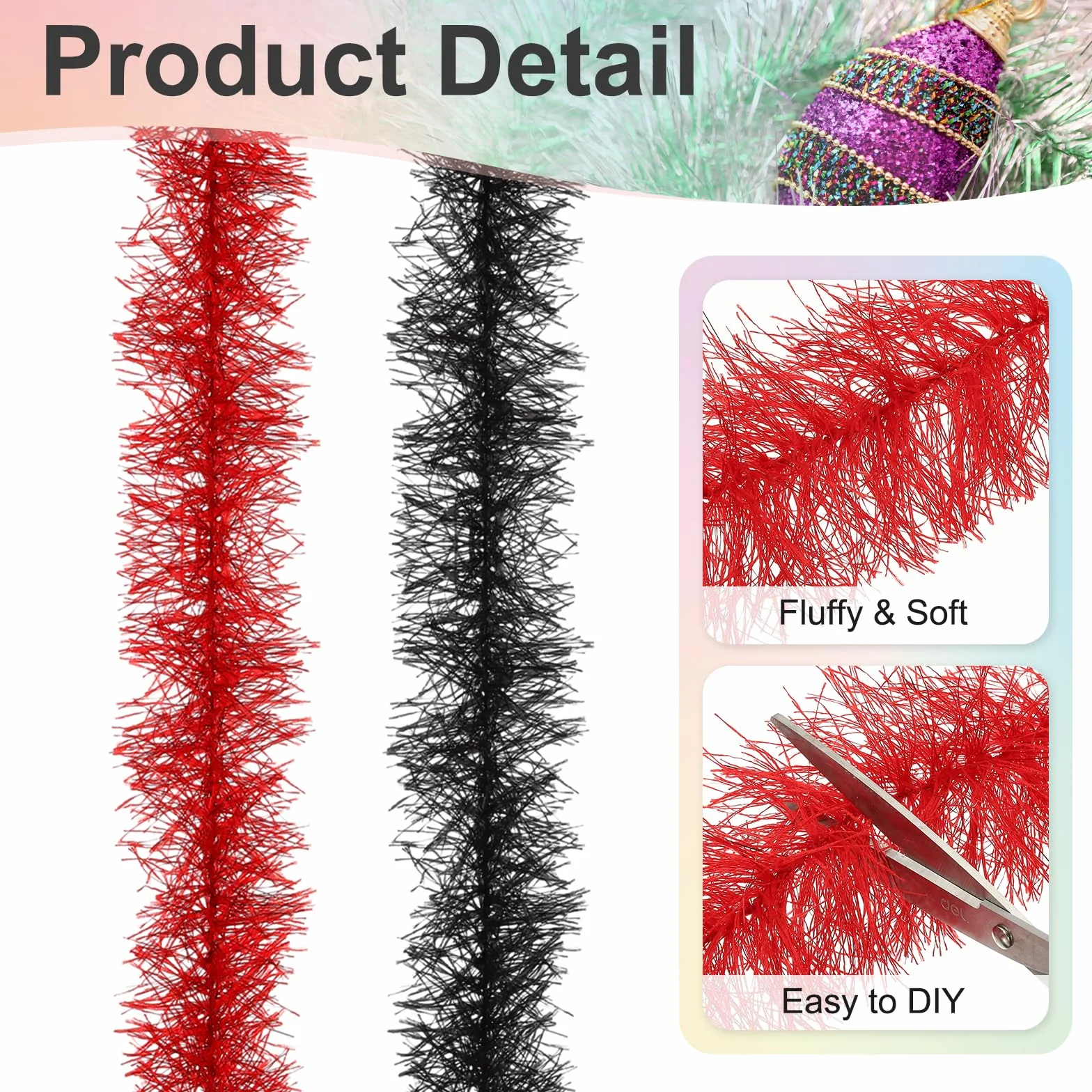 PATIKIL 5Ft Boa En Plumes Artificielles Moelleuses, 4 Pcs Rouge pour Fête, Mariage, Noël, Halloween