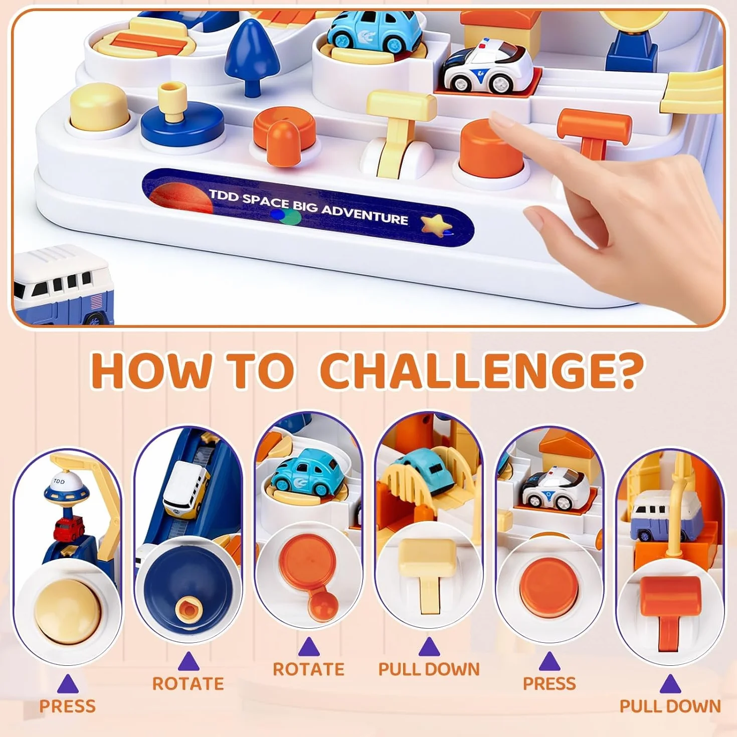 Jeu de circuit de course Montessori pour enfants 3-8 ans, voiture enfant jouet éducatif cadeau Noël anniversaire