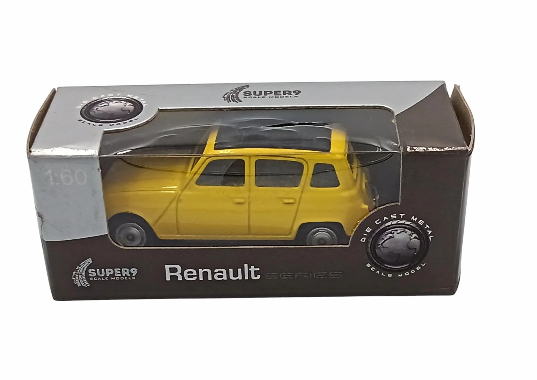 Welly OPO 10 Voiture Miniature Renault 4L Jaune échelle 1:64 7,5cm