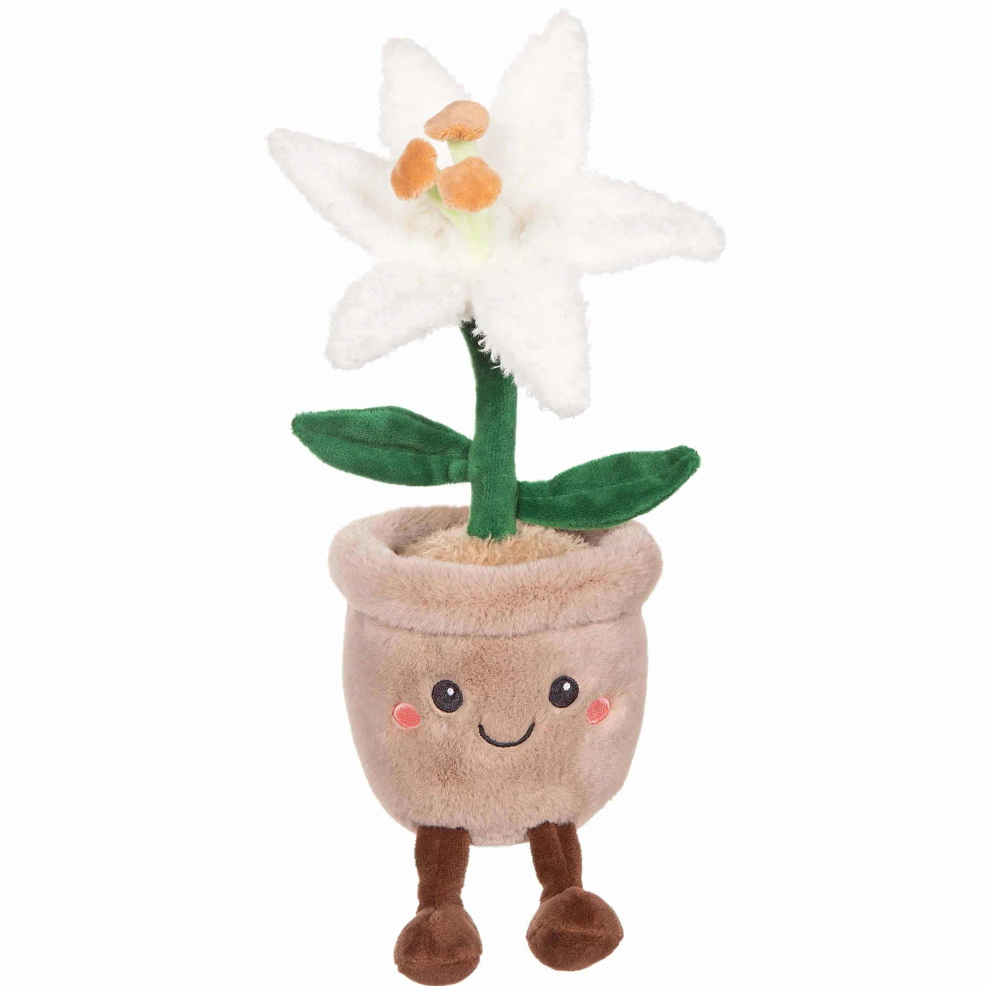 Peluche Fleur Lys 24 cm Gipsy Toys Mimi Flowers Pot Taupe Kawaii Doux Lavable
