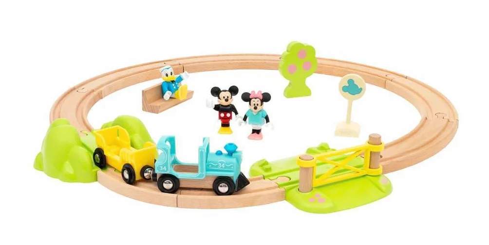 BRIO Circuit Mickey Mouse Disney Mickey and Friends Coffret Complet 18 pièces Train en Bois Jouet dès 3 Ans