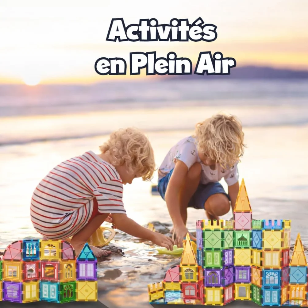 Desire Deluxe Jeux de Construction Magnétiques 100 PCS Tuiles et Blocs Magnétiques Enfants Jouet Éducatif STEM 3+ Ans
