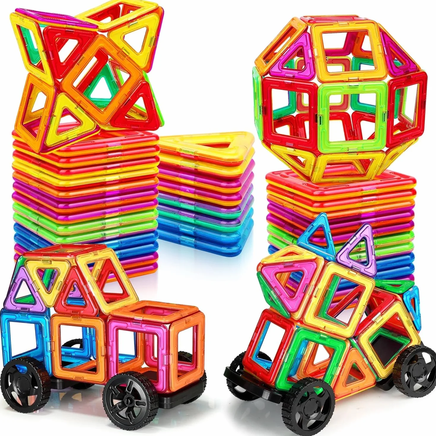 KALOISYHE Jouet De Blocs de Construction Magnétiques 48PCS pour Enfants 3-9 Ans Filles Garçons Cadeaux Noël