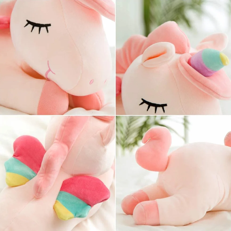 Licorne en Peluche Mignonne Douce avec Ailes Arc-en-Ciel 30CM SNOWOLF Jouet Kawaii pour Enfants