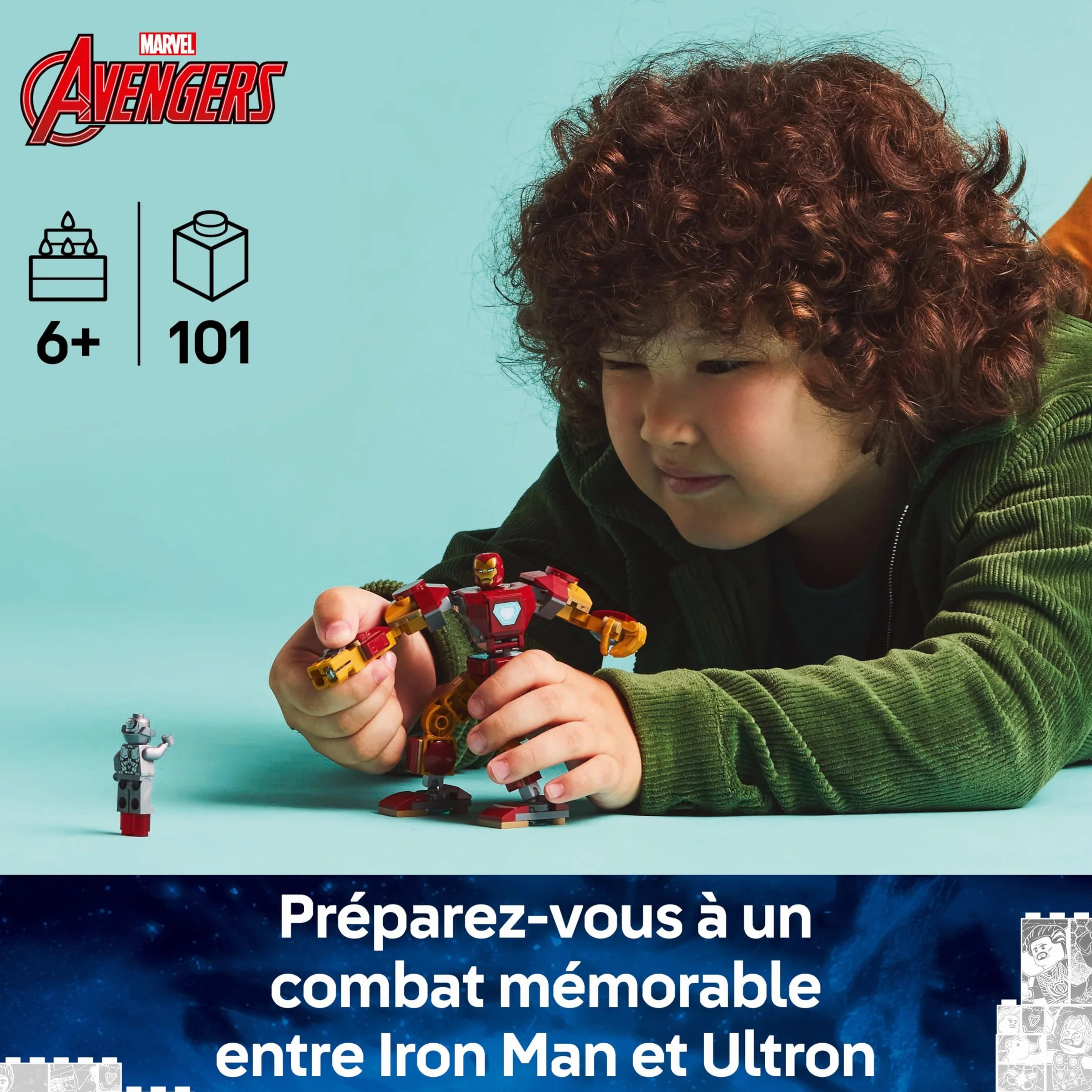 LEGO Marvel Le Robot d’Iron Man Contre Ultron Jouet de Construction 76307