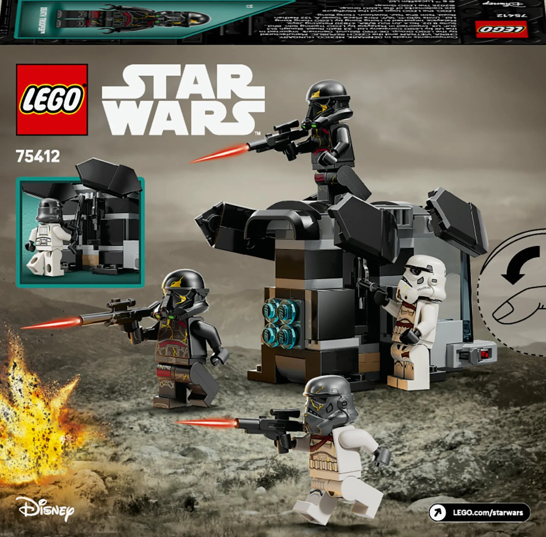 LEGO Star Wars 75412 Ahsoka Pack de Combat Death Troopers Contre Night Troopers Jeu de Construction avec Transporteur 4 Minifigurines Cadeau Collector pour Garçon dès 6 Ans