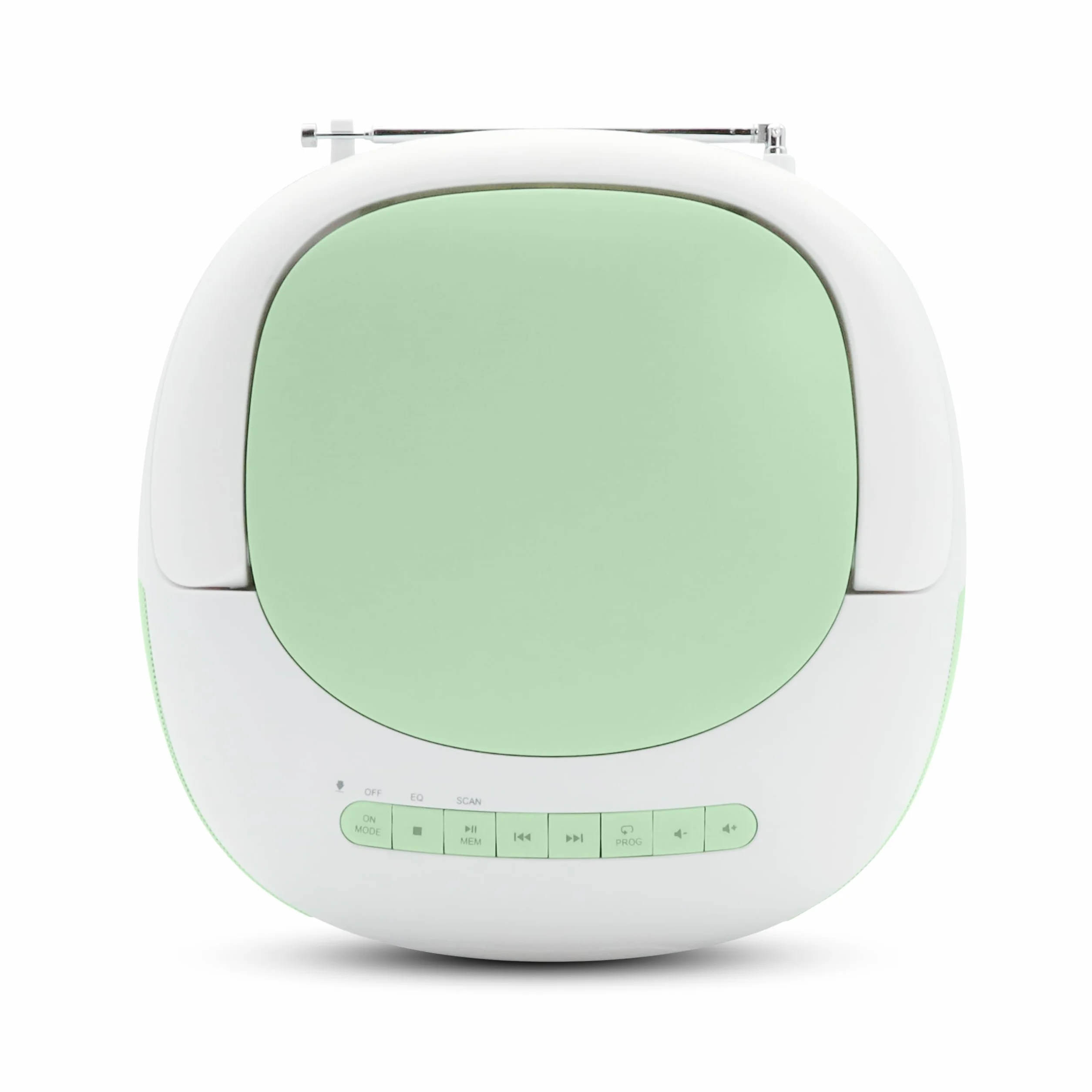 MOOOV Lecteur CD Radio FM Portable Bluetooth Boombox Stéréo MP3 USB AUX Micro-SD Vert