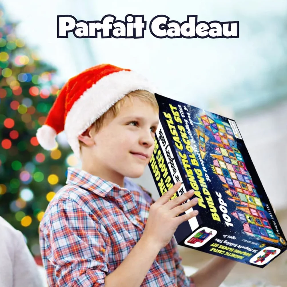 Desire Deluxe Jeux de Construction Magnétiques 100 PCS Tuiles et Blocs Magnétiques Enfants Jouet Éducatif STEM 3+ Ans