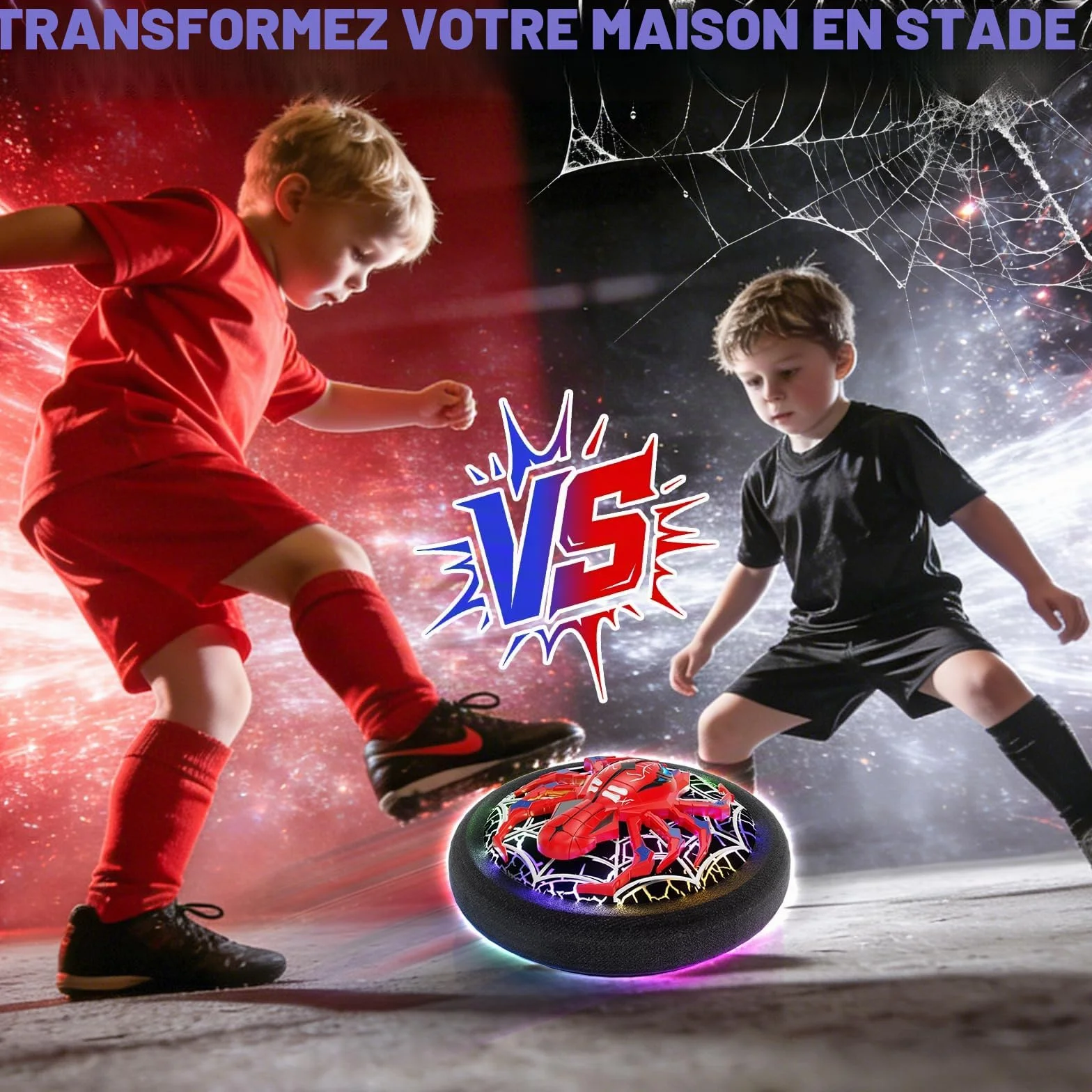 Spider Ballon de Football Flottant LED Rechargeable avec Propulsion Aérienne pour Enfants 3-8 Ans