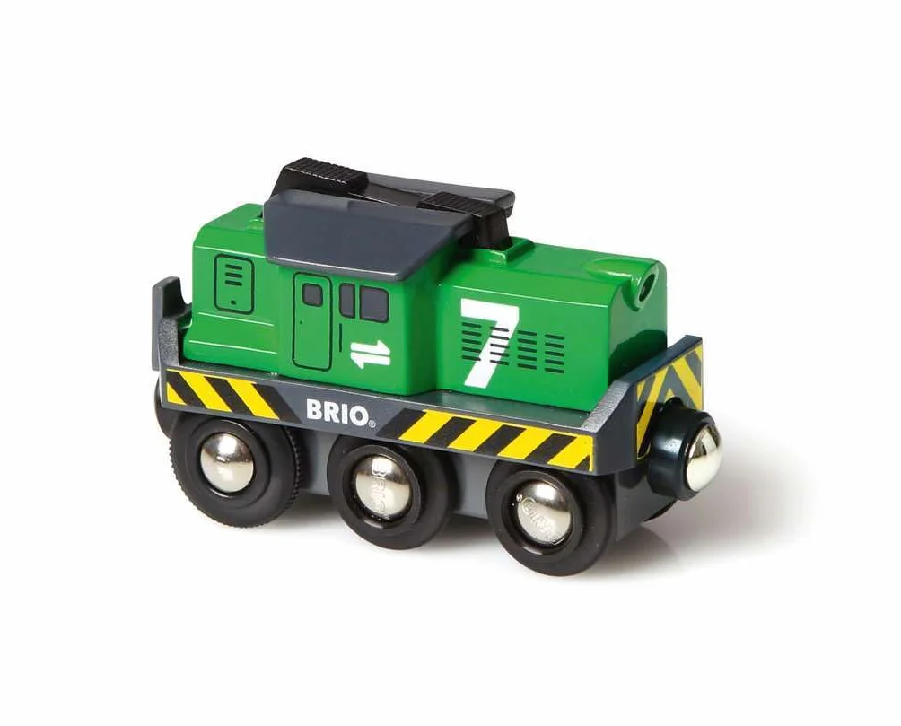 Brio World Locomotive de Fret à Pile Train électrique Fonction Lumineuse Circuit Train Bois Jouet 3 Ans