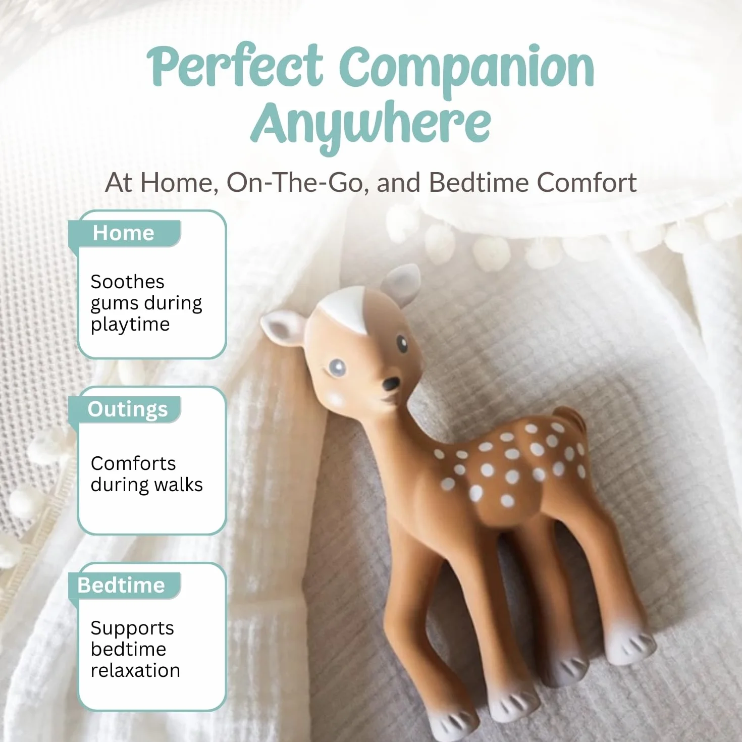 Vulli Coffret Fanfan Le Faon Et Son Doudou Jouet Bébé 0 Mois+ Caoutchouc Naturel Textiles Sensoriels Attache Sucette
